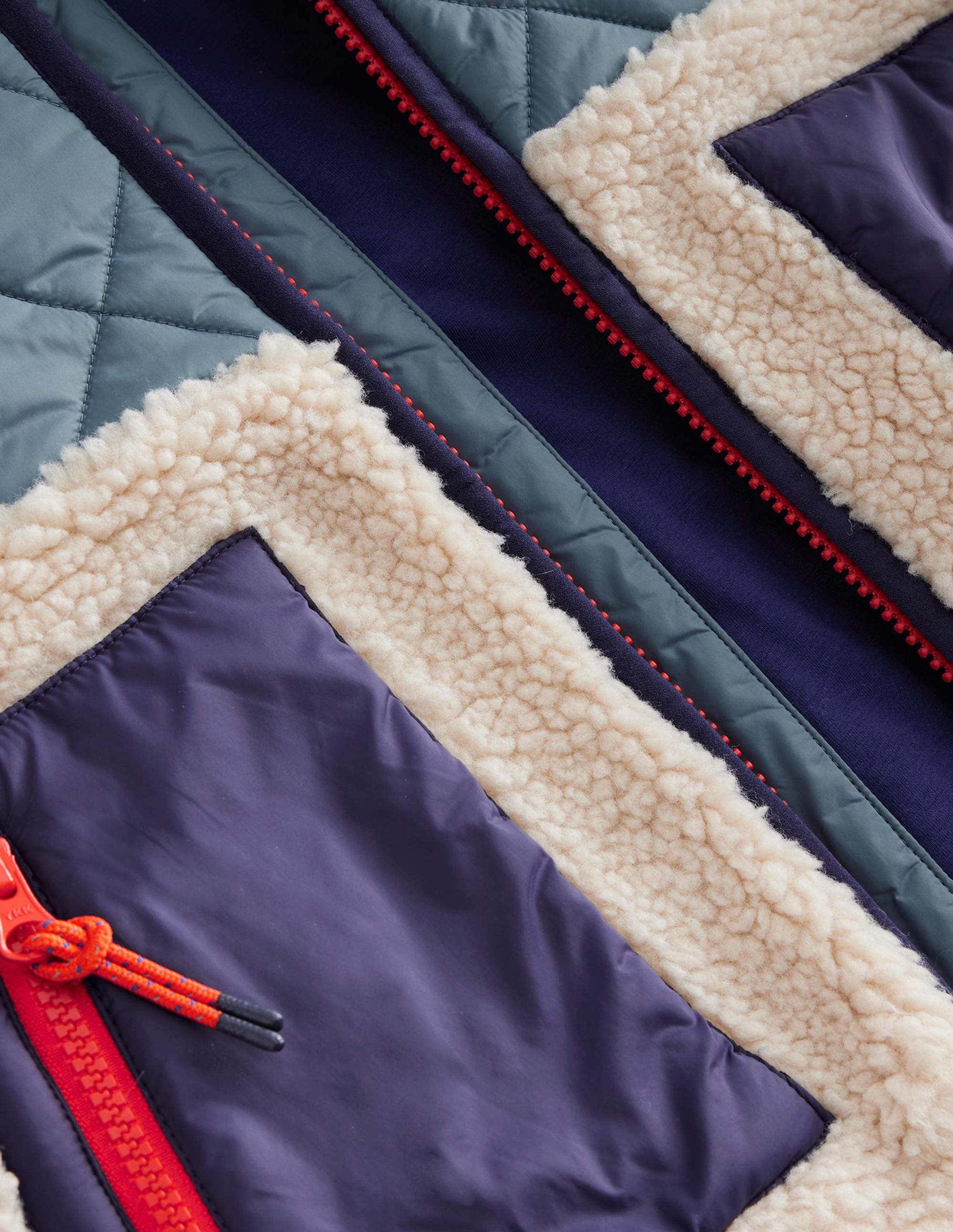 Borg Mix Jacket-Puddle Blue - Image 3
