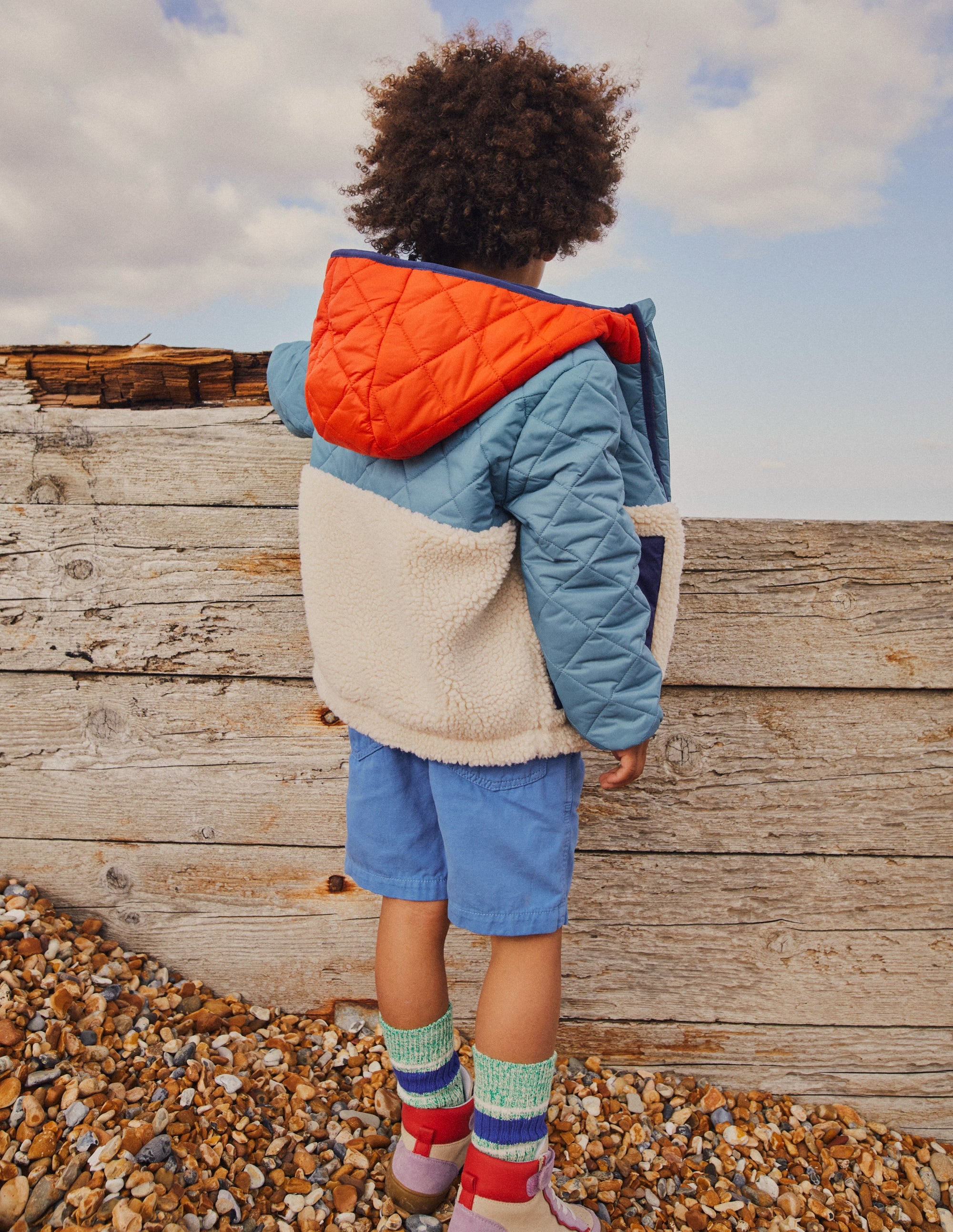 Borg Mix Jacket-Puddle Blue - Image 6