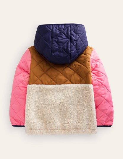 Jacke aus Borg-Mix-Karamellbonbonbraun-4