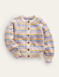 Gestreifte Blouson-Strickjacke-Bunt Gestreift