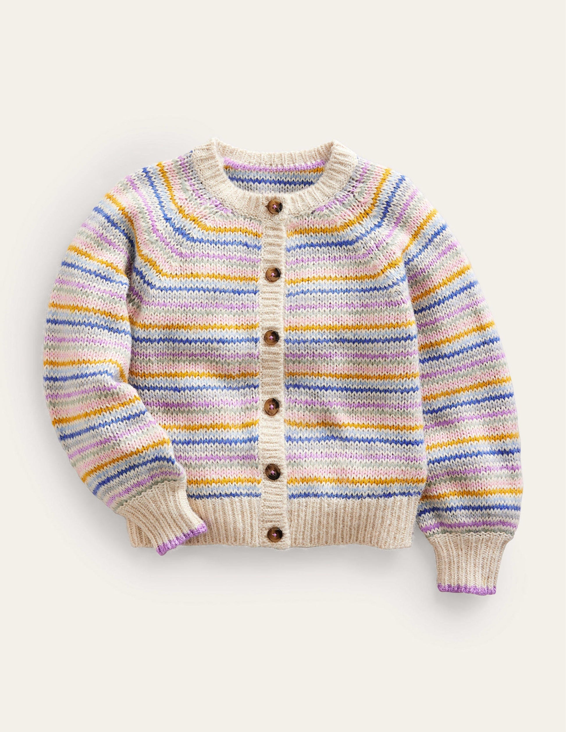 Gestreifte Blouson-Strickjacke-Bunt Gestreift-1