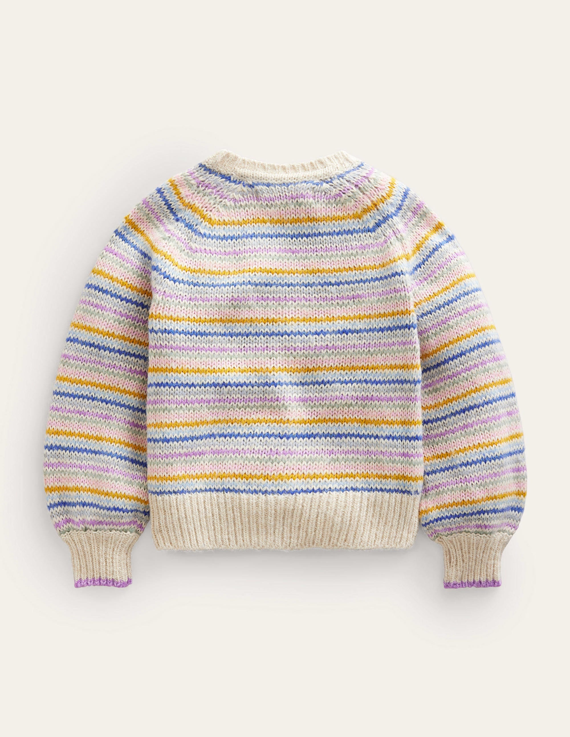 Gestreifte Blouson-Strickjacke-Bunt Gestreift - Image 2