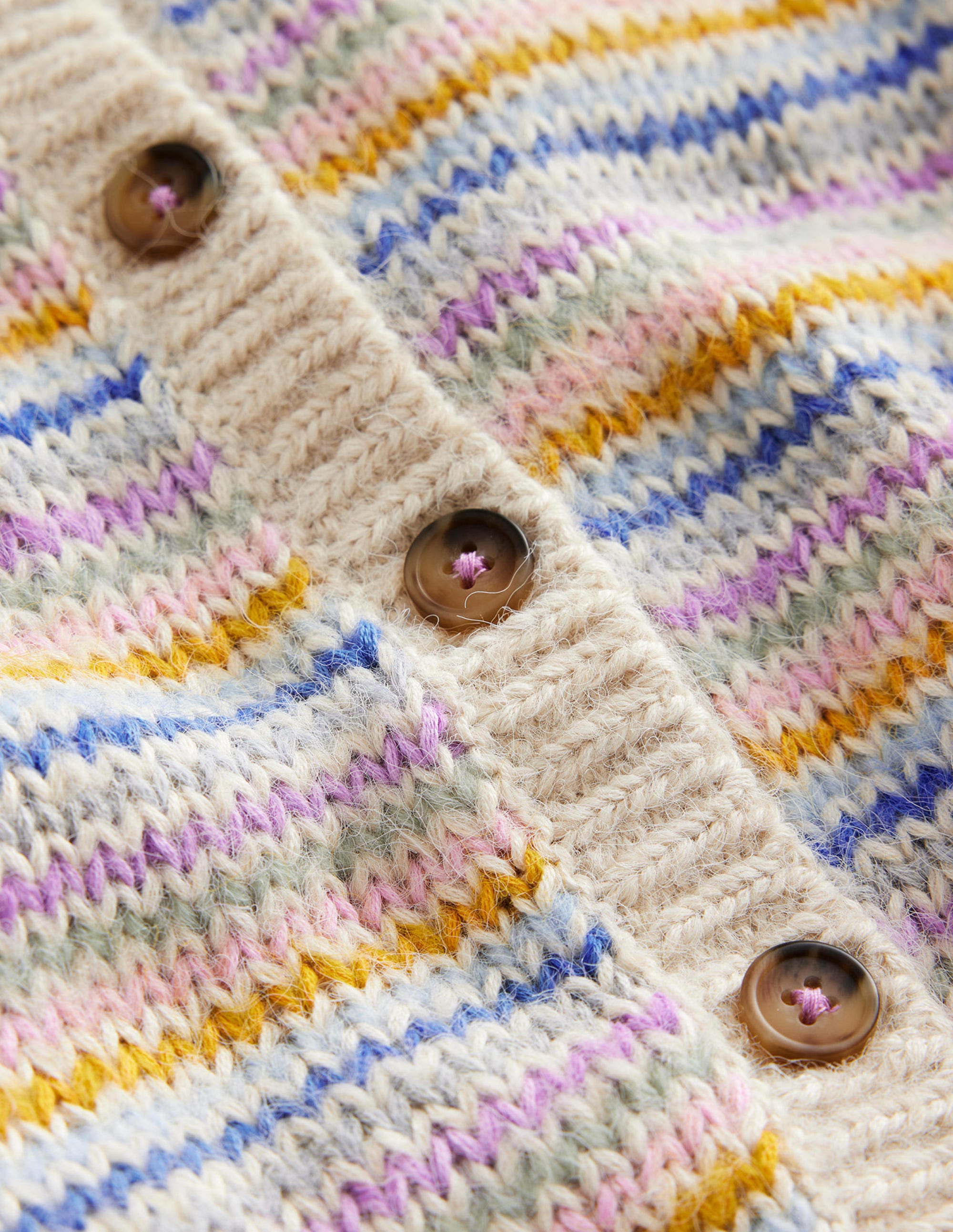 Gestreifte Blouson-Strickjacke-Bunt Gestreift - Image 3