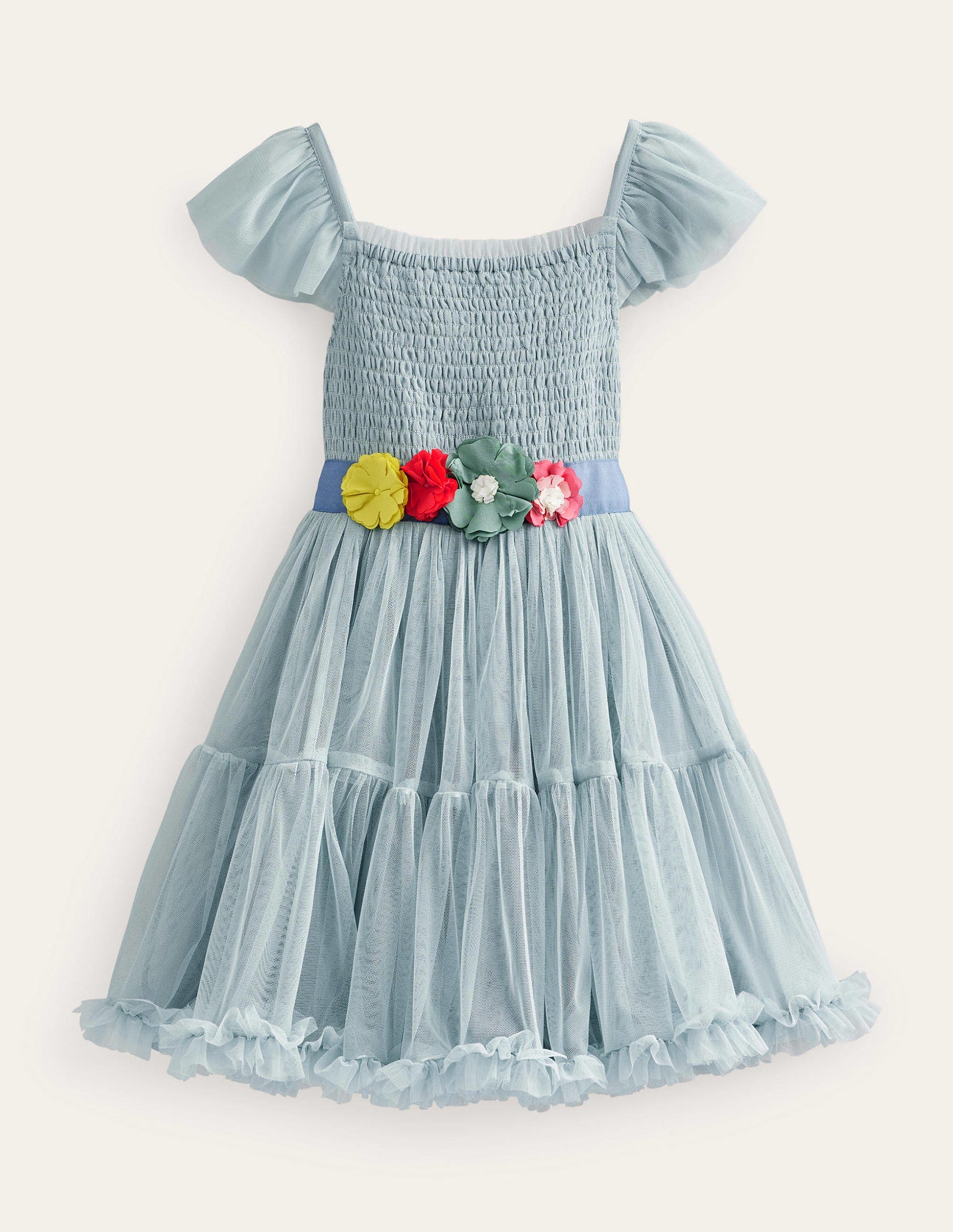 Full Tulle Corsage Dress-Tourmaline Blue-1