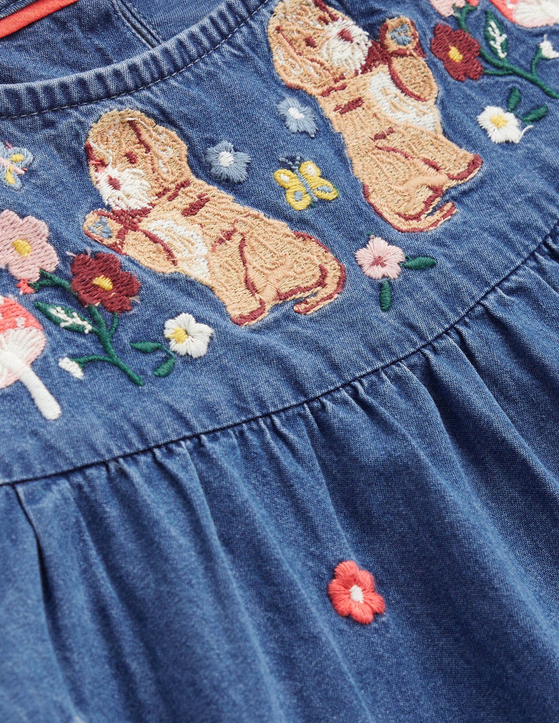 Robe tissée à logo brodé-Denim vintage moyen-3