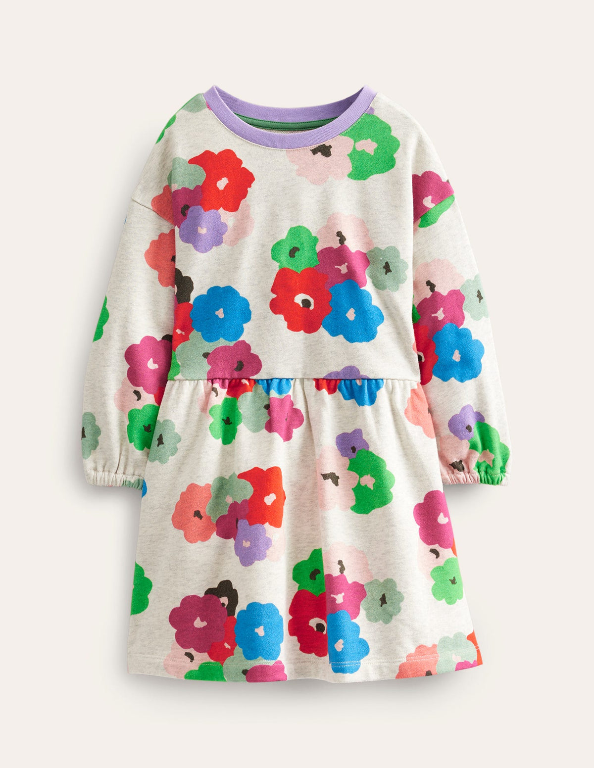Bedrucktes Sweatshirt-Kleid-Bunt Abstrakt Blumen - Image 1
