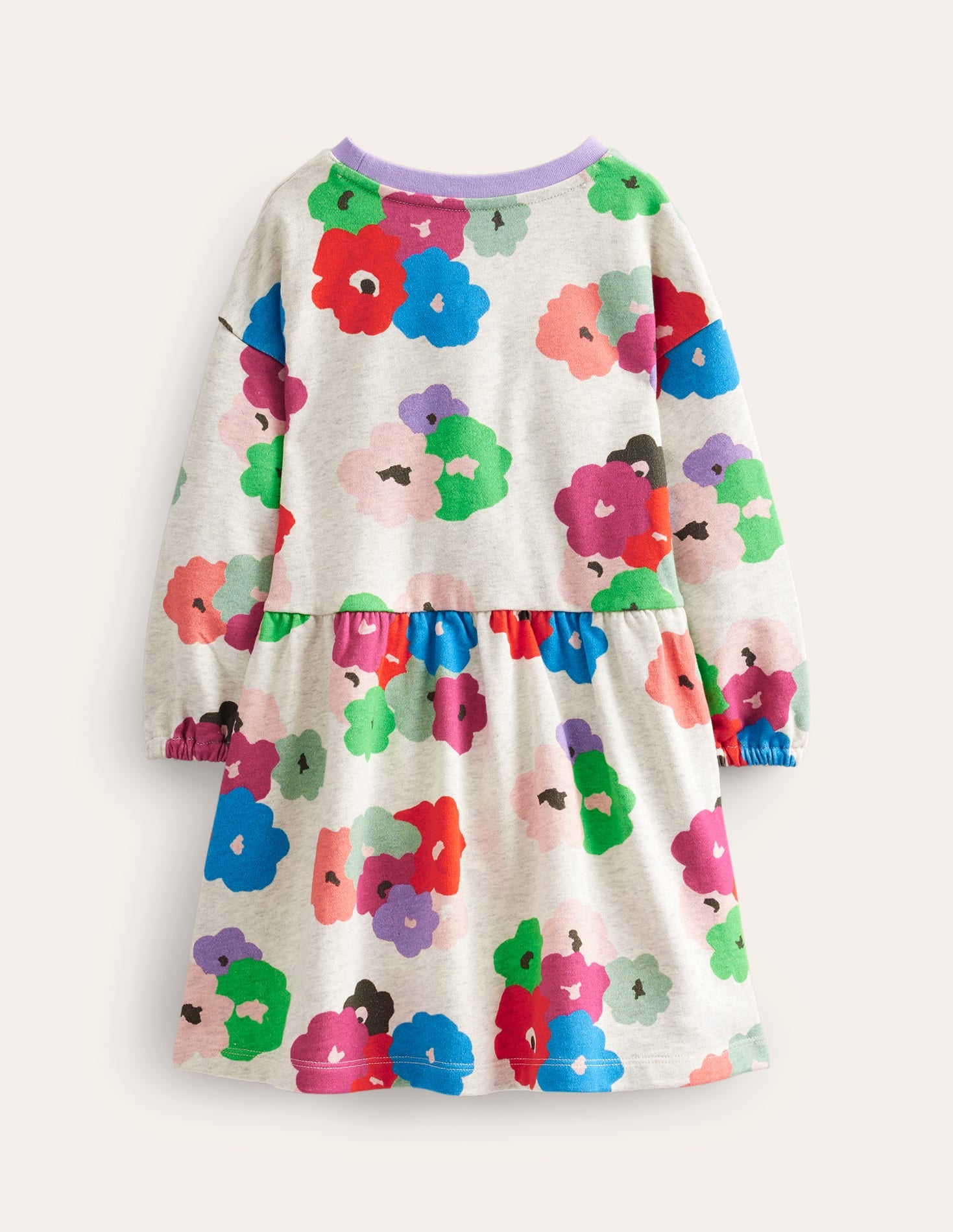 Bedrucktes Sweatshirt-Kleid-Bunt Abstrakt Blumen - Image 2