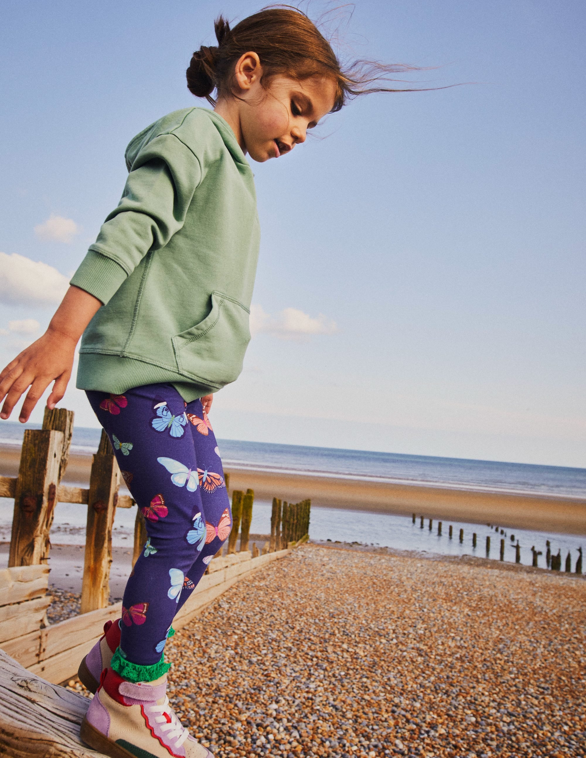 Legging fun-Papillons bleu marine universitaire - Image 4