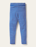 Lustige Leggings-Elisabethanisches Blau/ Naturweiß
