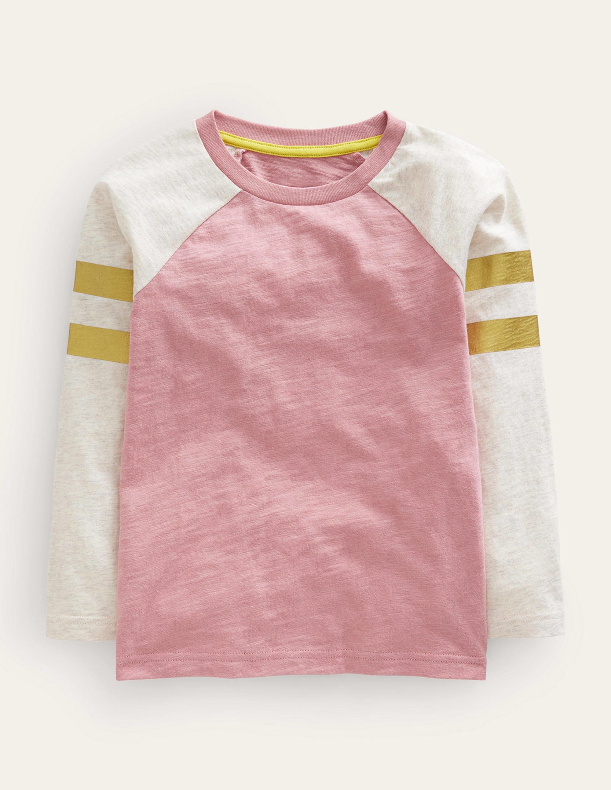 T-shirt colourblock à manches raglan-Rose amande - Image 1