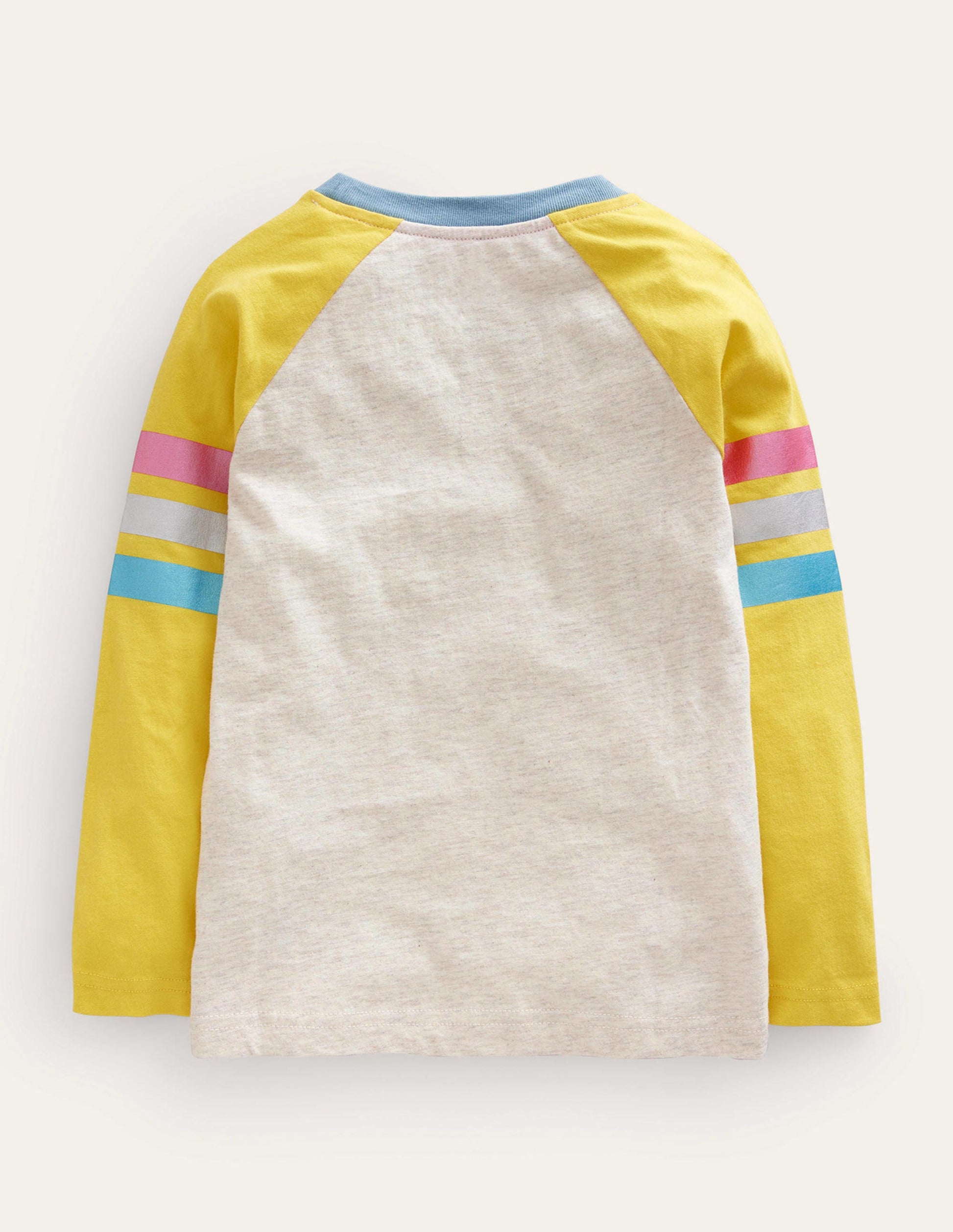 Raglan-T-Shirt mit Blockfarben-Haferbeige Meliert-2