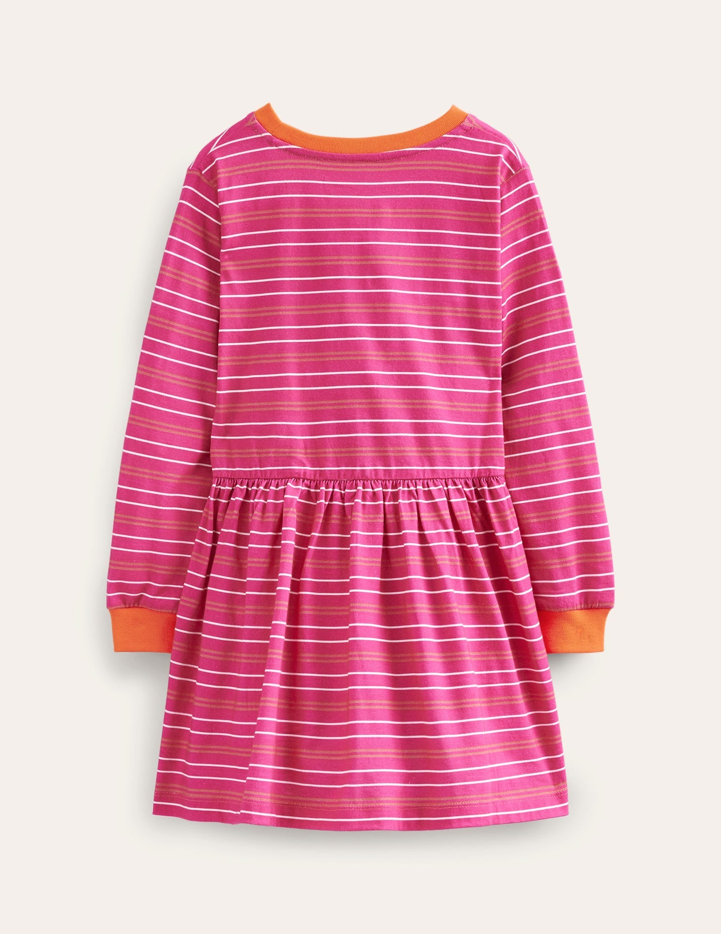 Robe rayée et flammée en jersey-Rose vif - Image 2