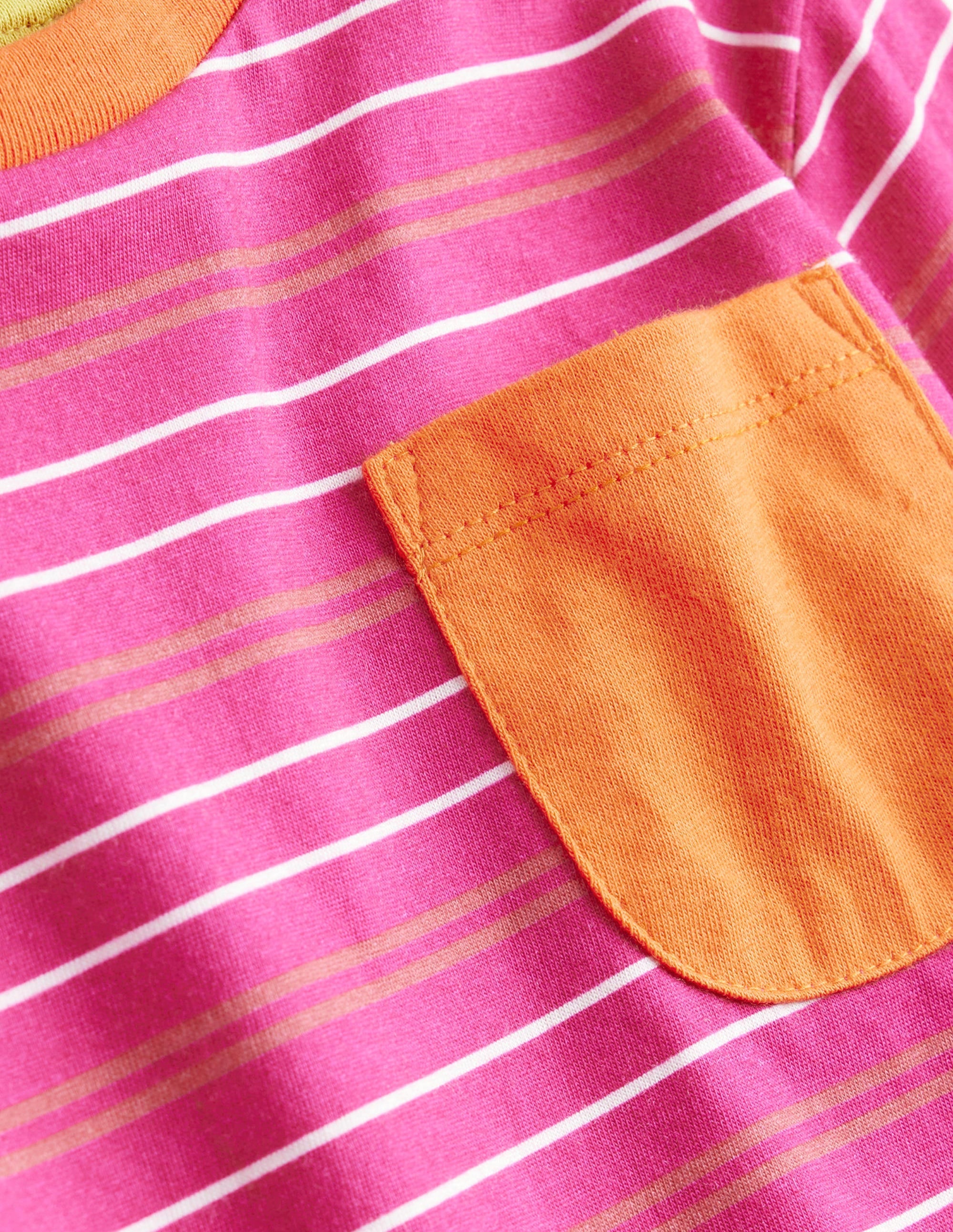Robe rayée et flammée en jersey-Rose vif - Image 3
