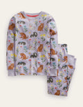 Pyjama long douillet-Chats violet clair