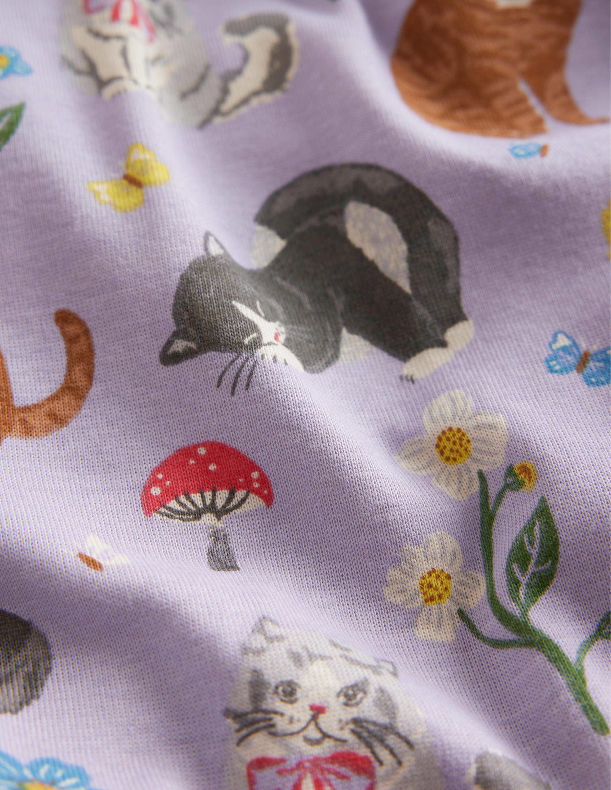 Pyjama long douillet-Chats violet clair - Image 3