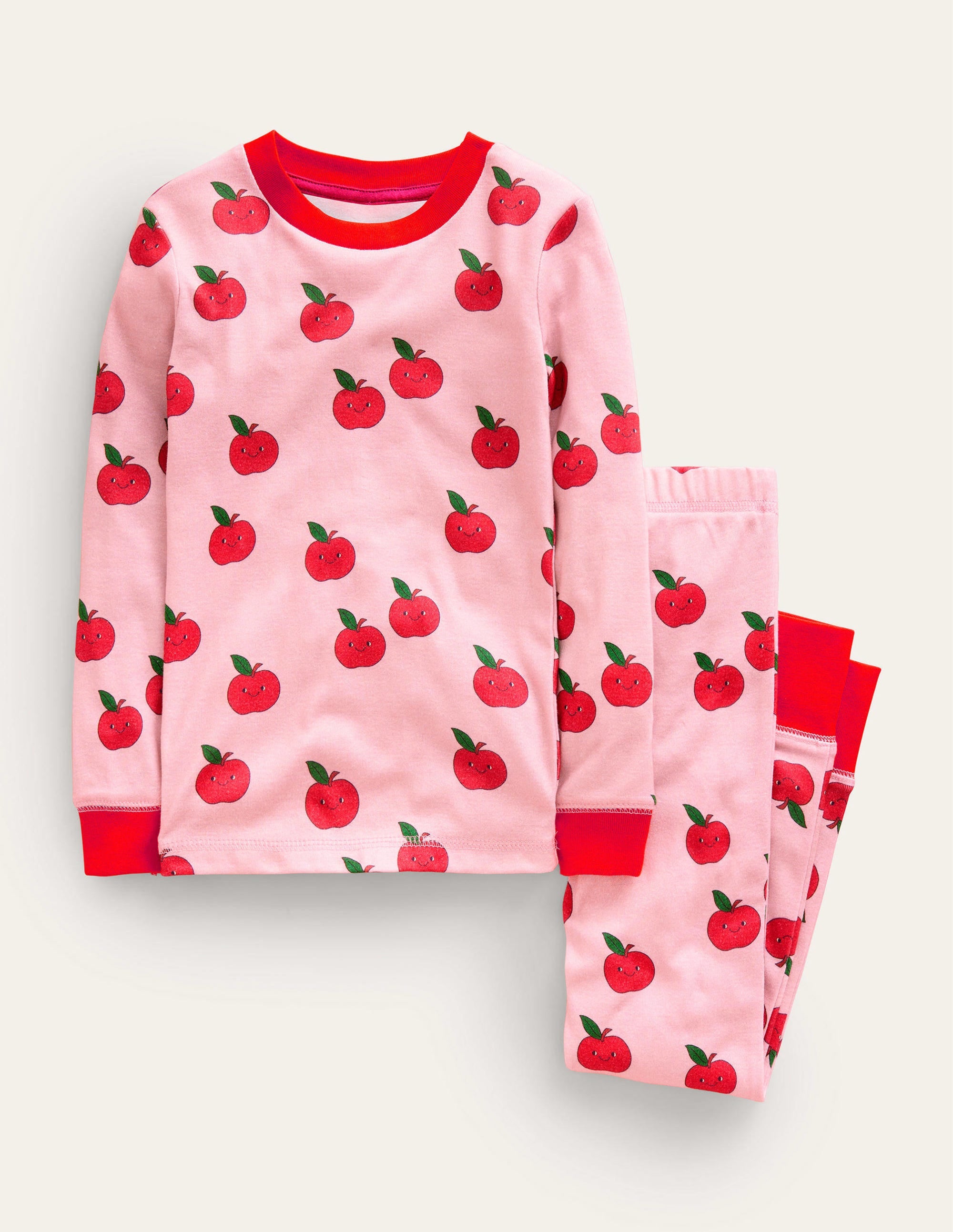 Pyjama long douillet-Pomme rose amande - Image 1