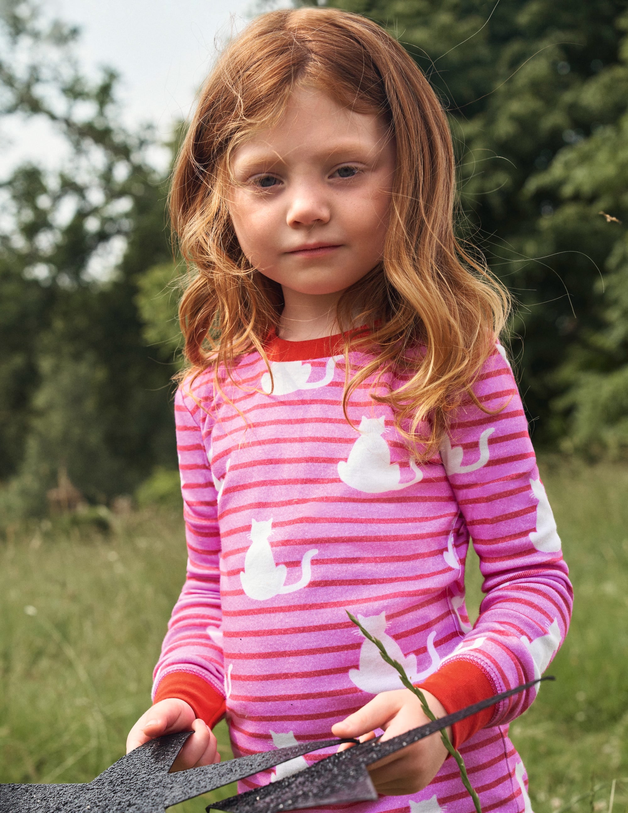 Eng anliegender, im Dunkeln leuchtender Pyjama-Pink Katzen - Image 4