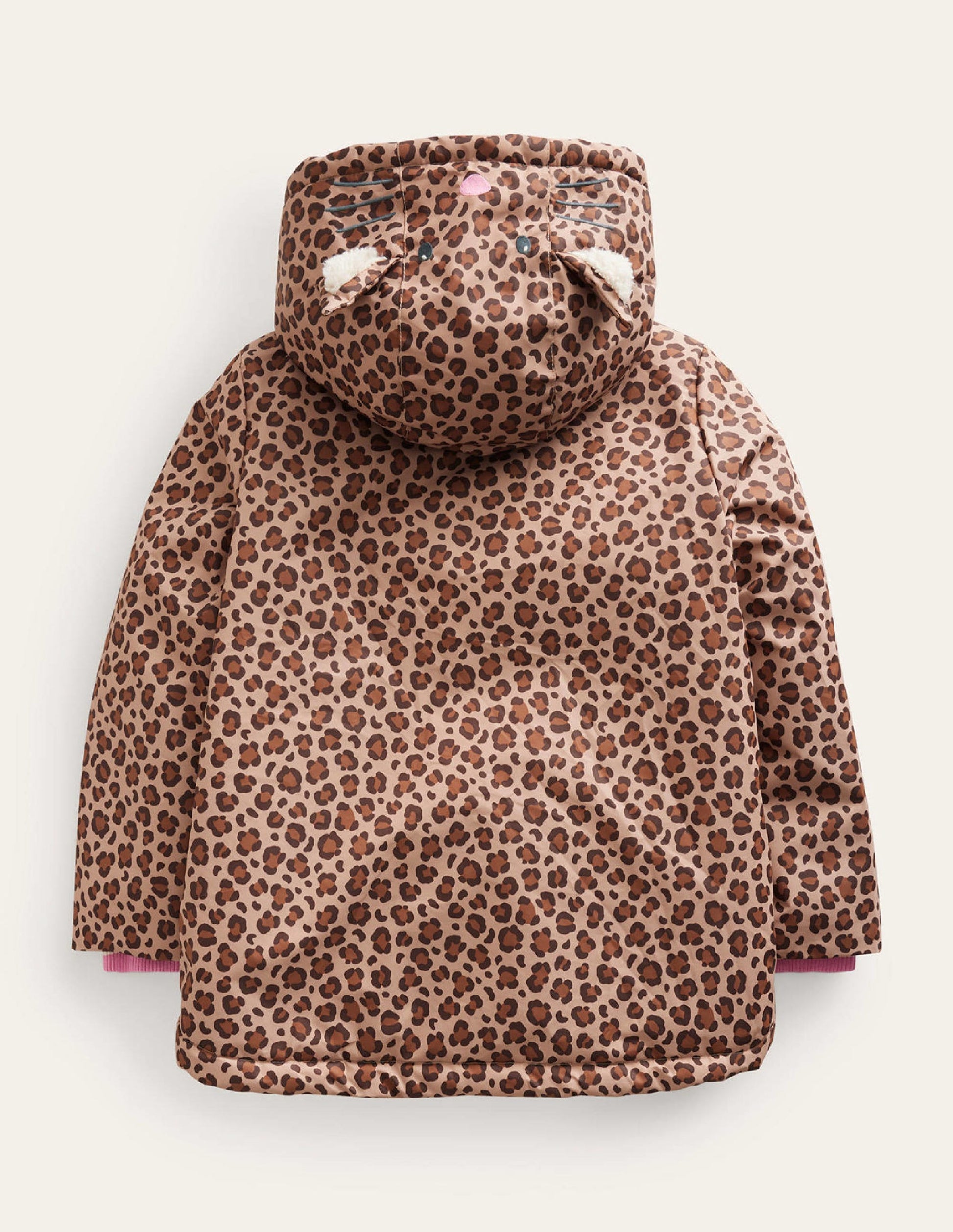 Anorak mit Sherpa-Futter-Nussbraun Leopardendruck-4