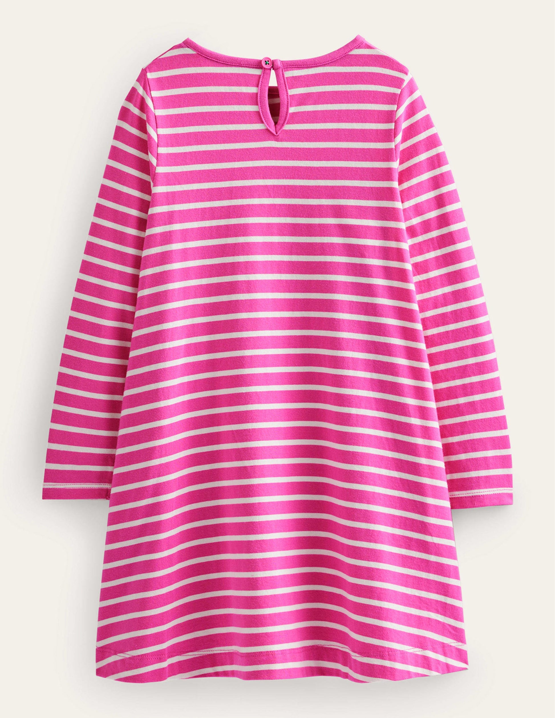 Kleid mit großer Applikation-Rosarot/Naturweiß-2