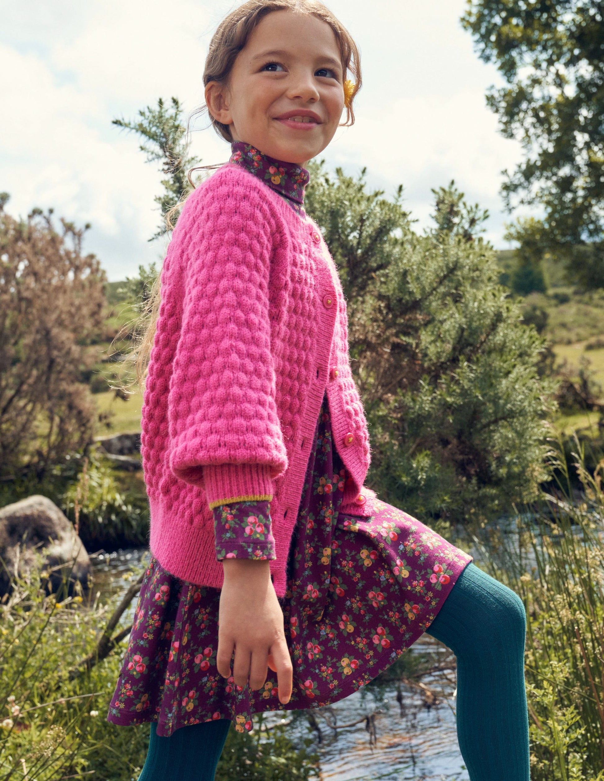 Robe à col roulé en jersey-Verger violet baie-4