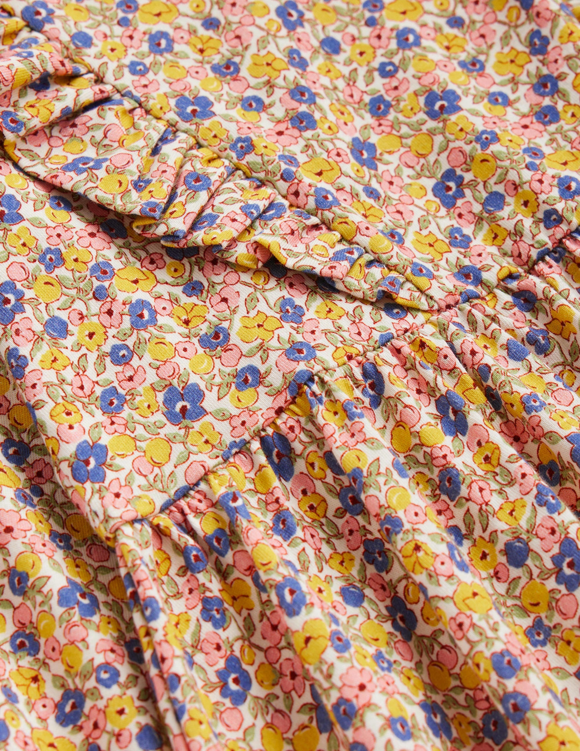 Rüschenkleid mit langen Ärmeln-Bunt Kleines Blumenmuster - Image 3