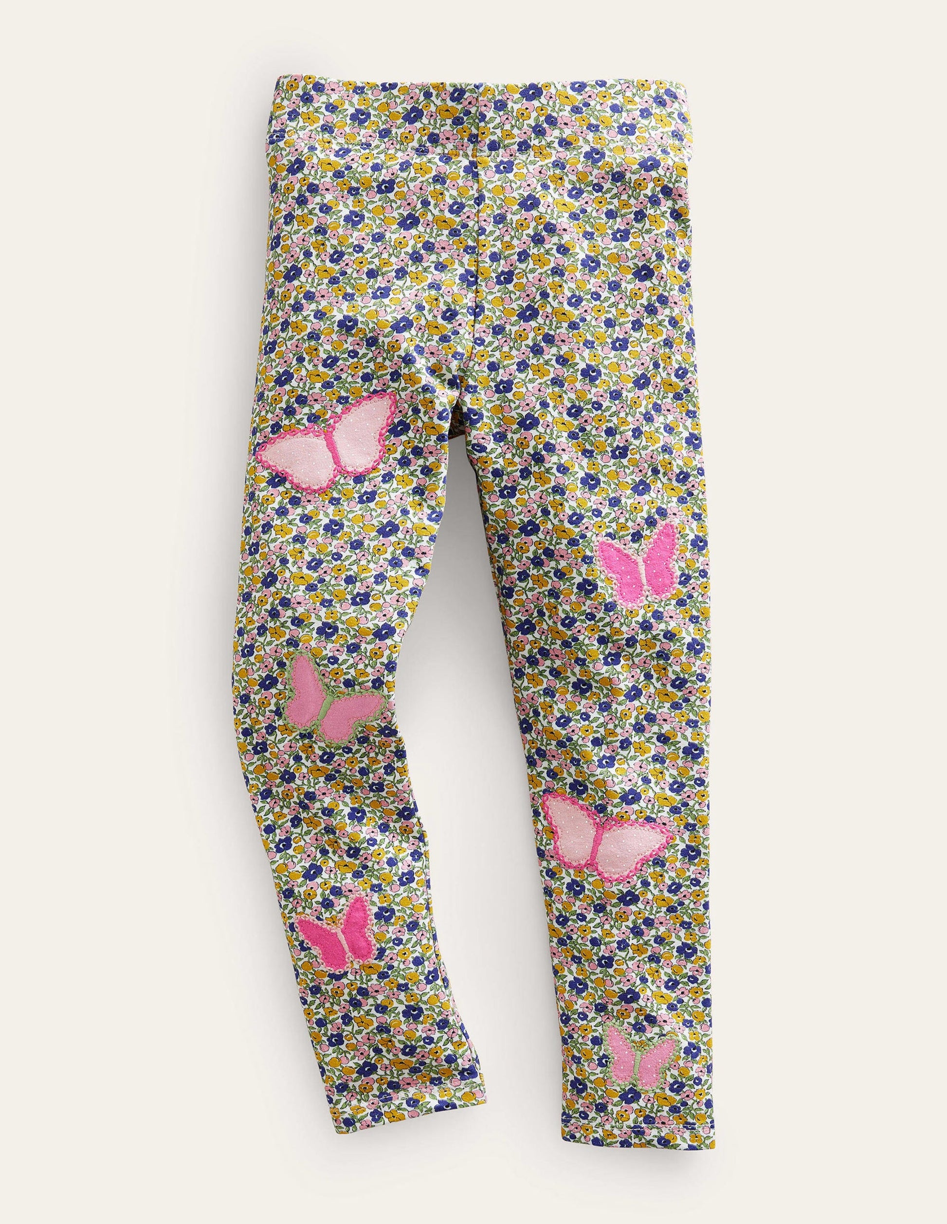 Legging à appliqué-Papillon floral multi-1