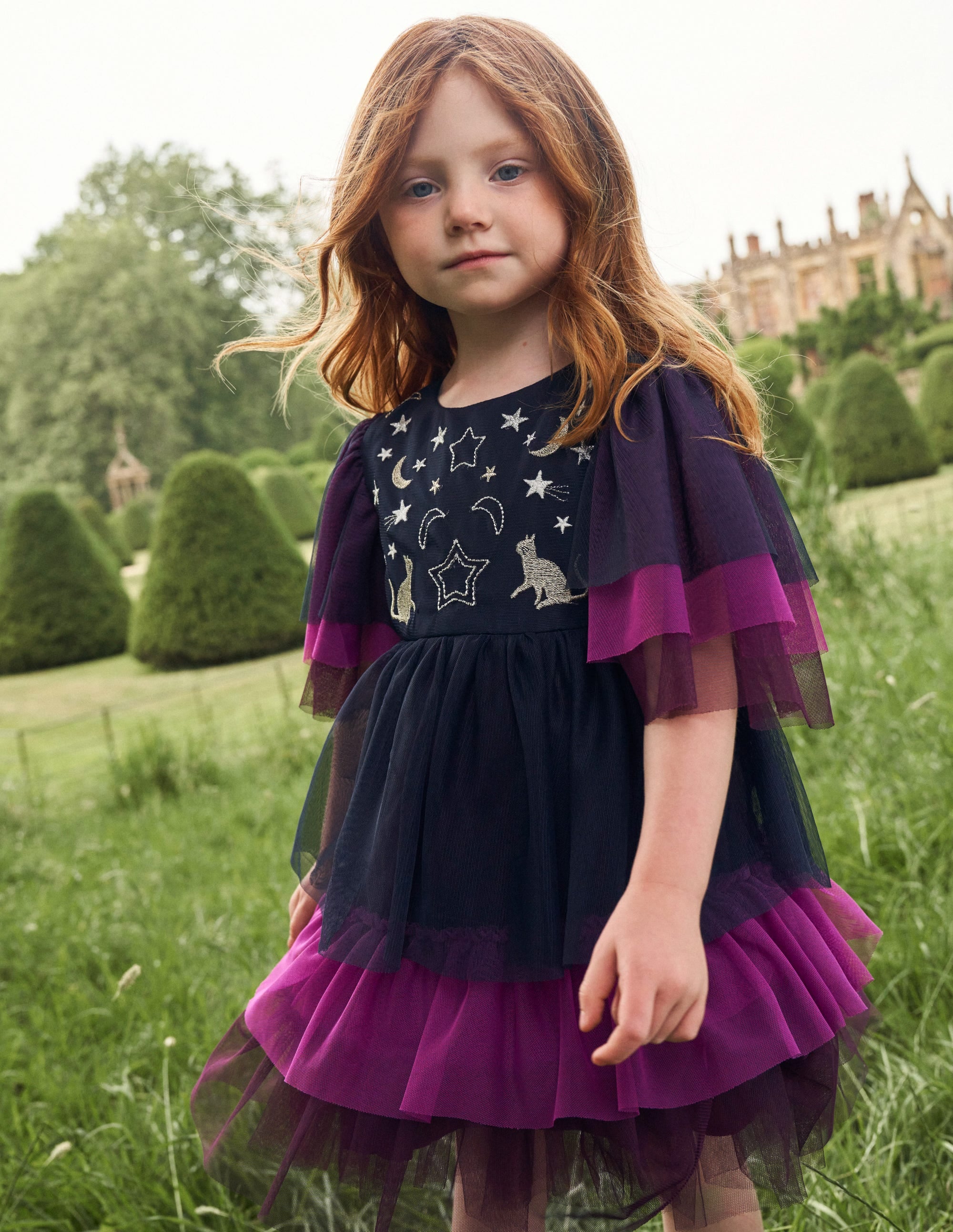 Robe d'Halloween en tulle-Violet chrysanthème - Image 4