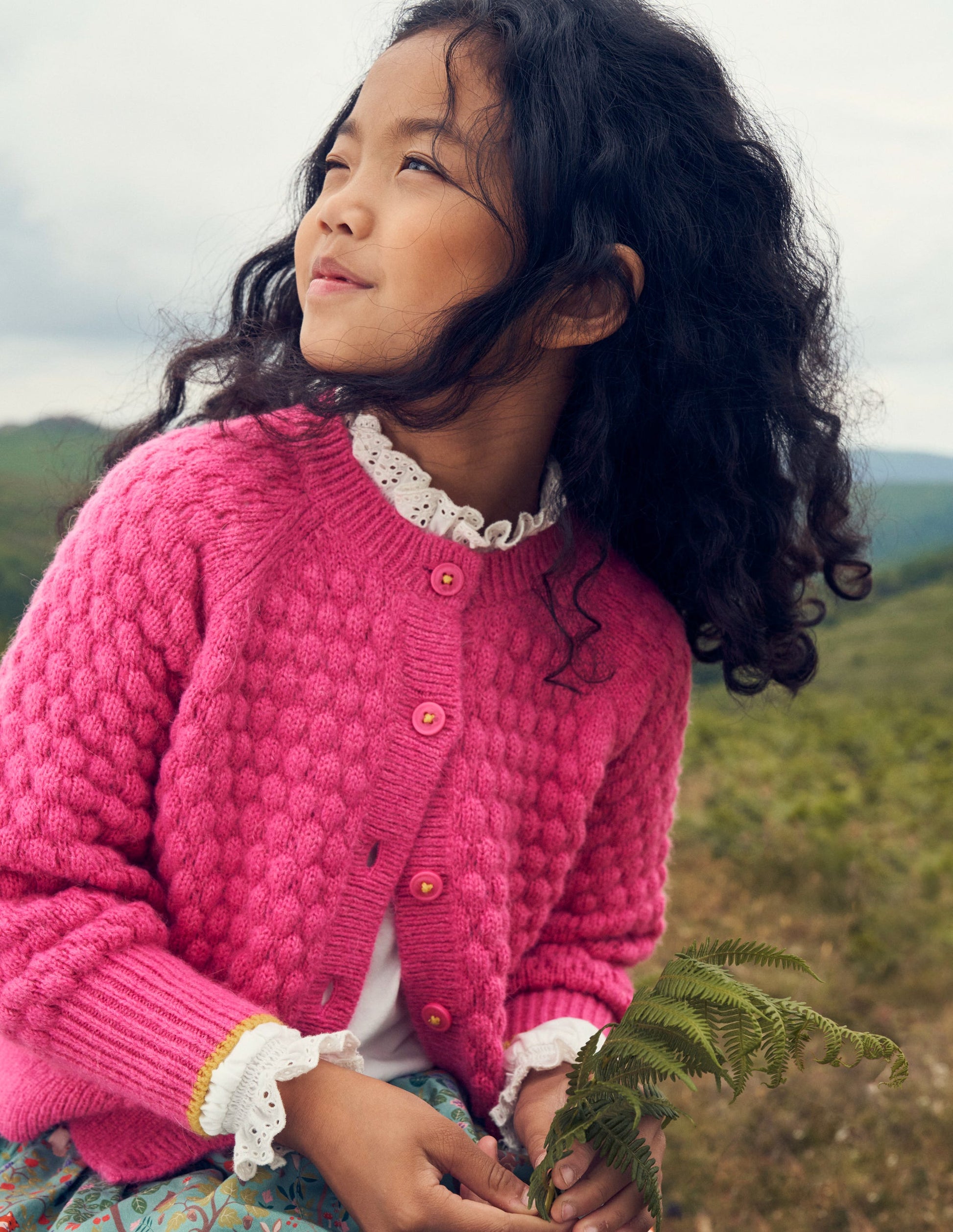 Cardigan en maille noisette-Rose moyen-5