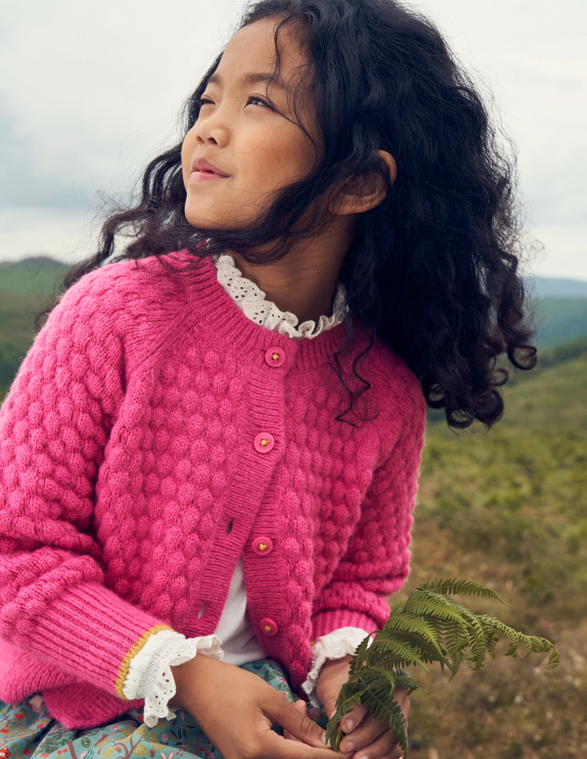 Cardigan en maille noisette-Rose moyen - Image 5