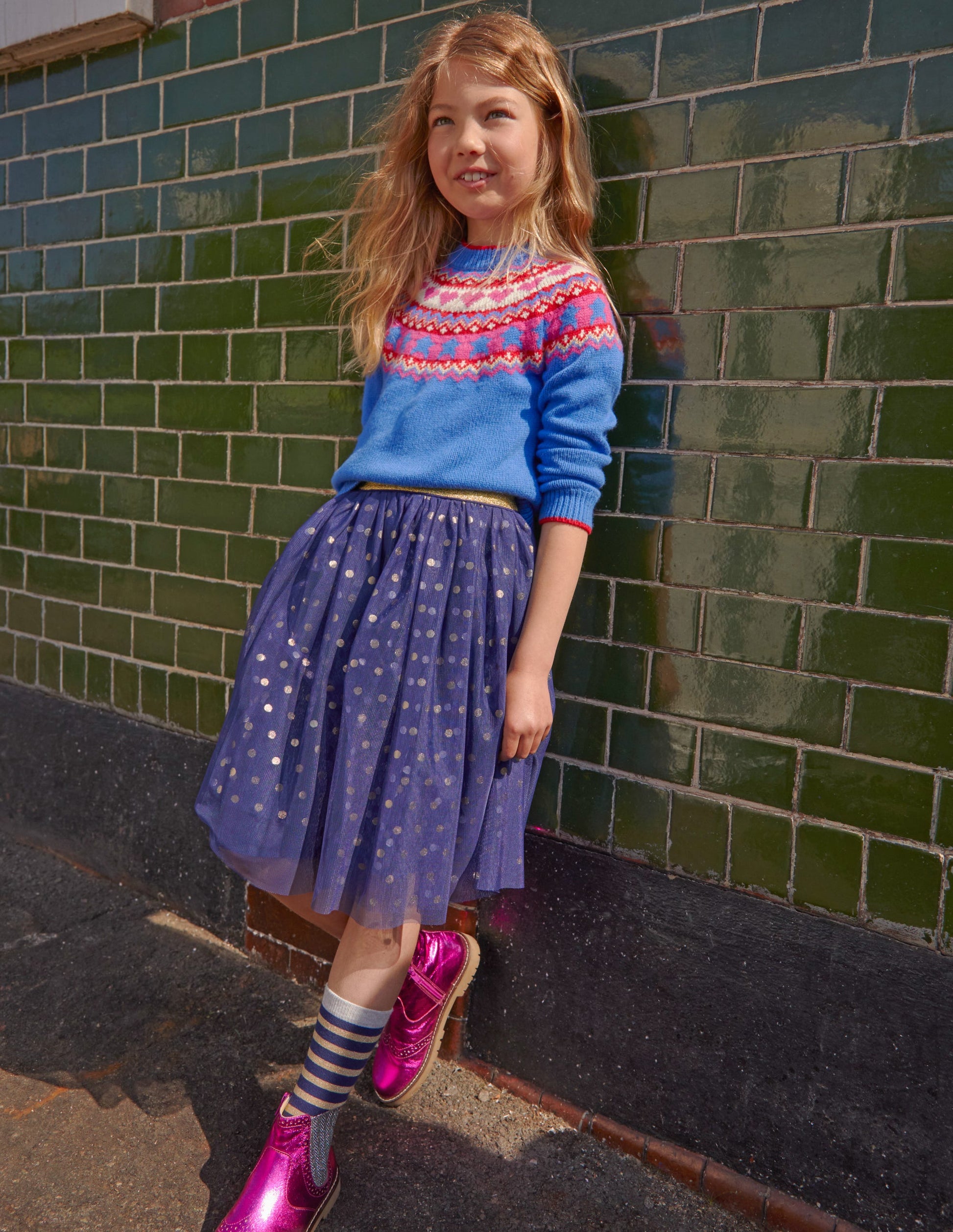 Fair-Isle-Pullover-Fluro Blau Meliert-4