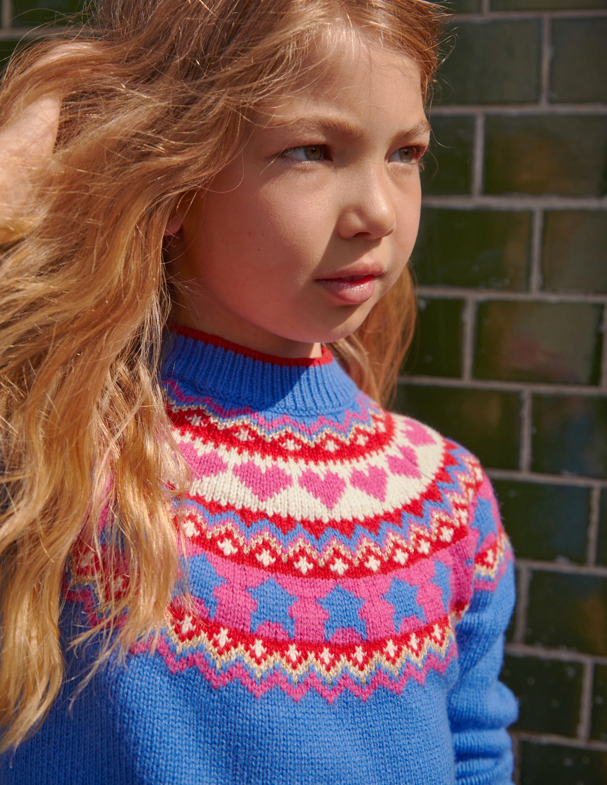 Fair-Isle-Pullover-Fluro Blau Meliert-5