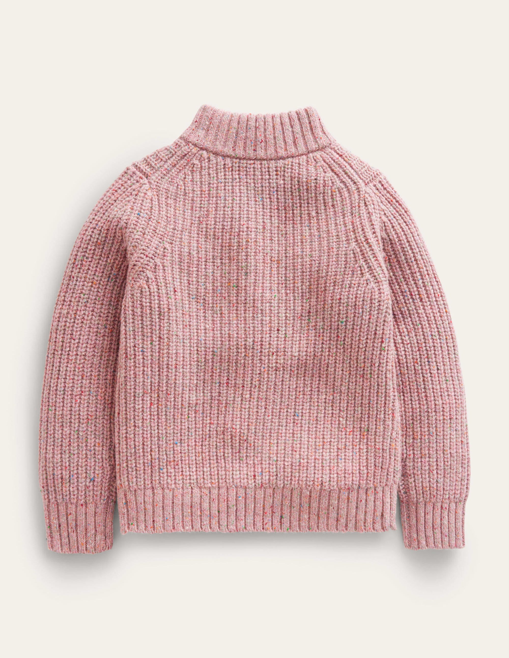 Pullover mit Halbreißverschluss-Blassrosa Aufgerauht - Image 2