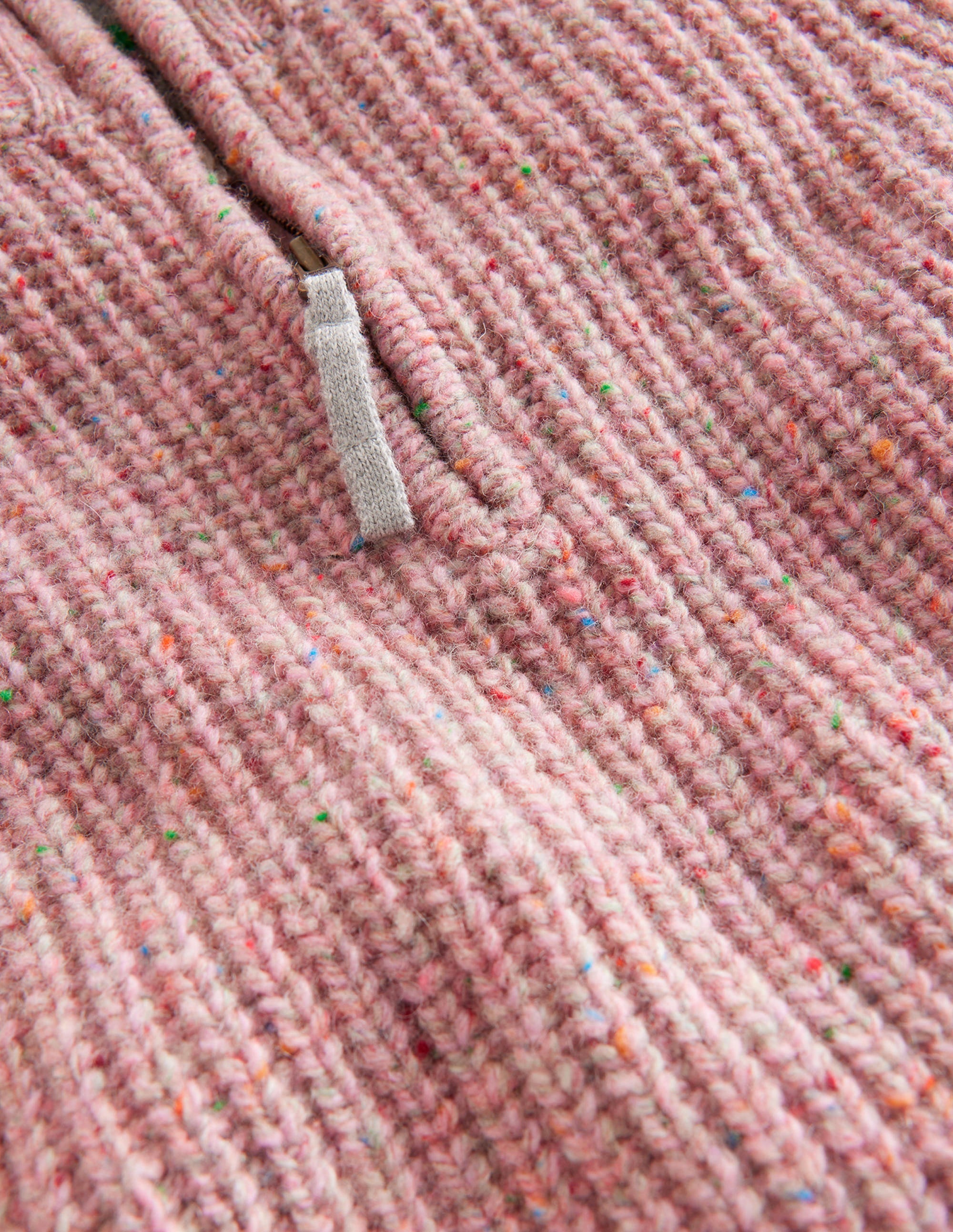 Pullover mit Halbreißverschluss-Blassrosa Aufgerauht - Image 3
