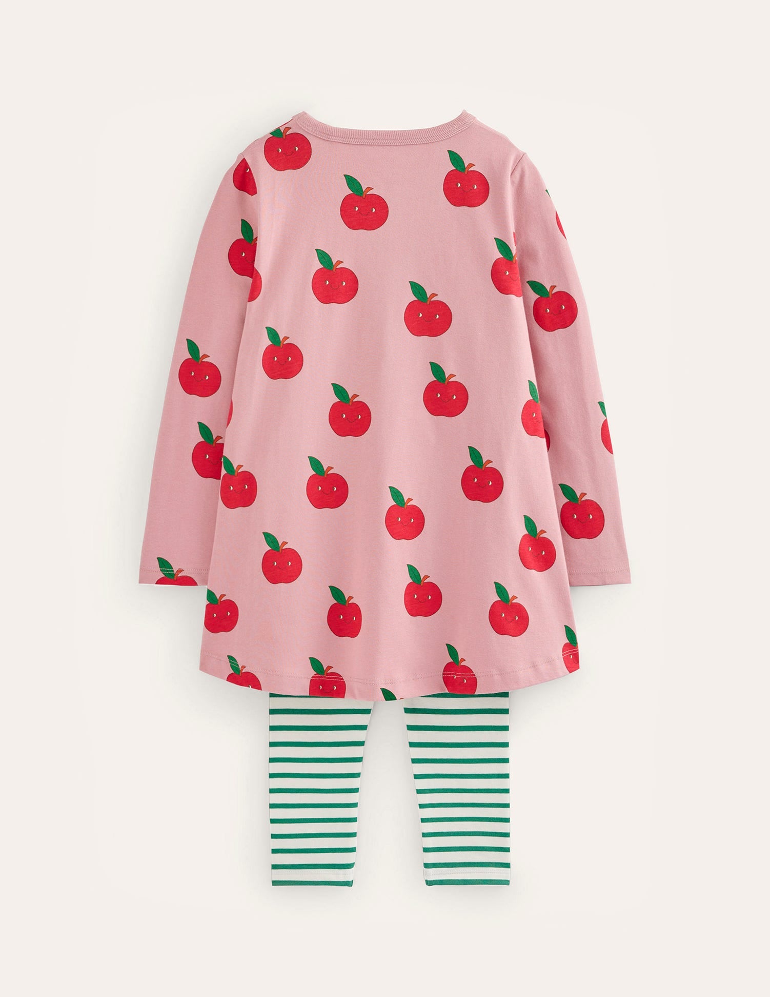 Tunic and Leggings Set-Almond Pink Apples-2