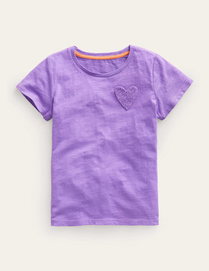 T-Shirt mit Herztasche-Asternlila-1