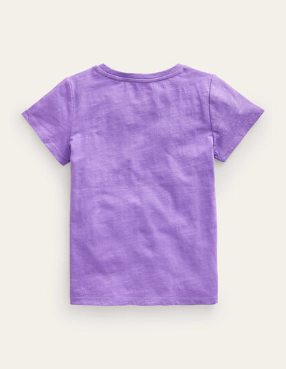 T-Shirt mit Herztasche-Asternlila-2