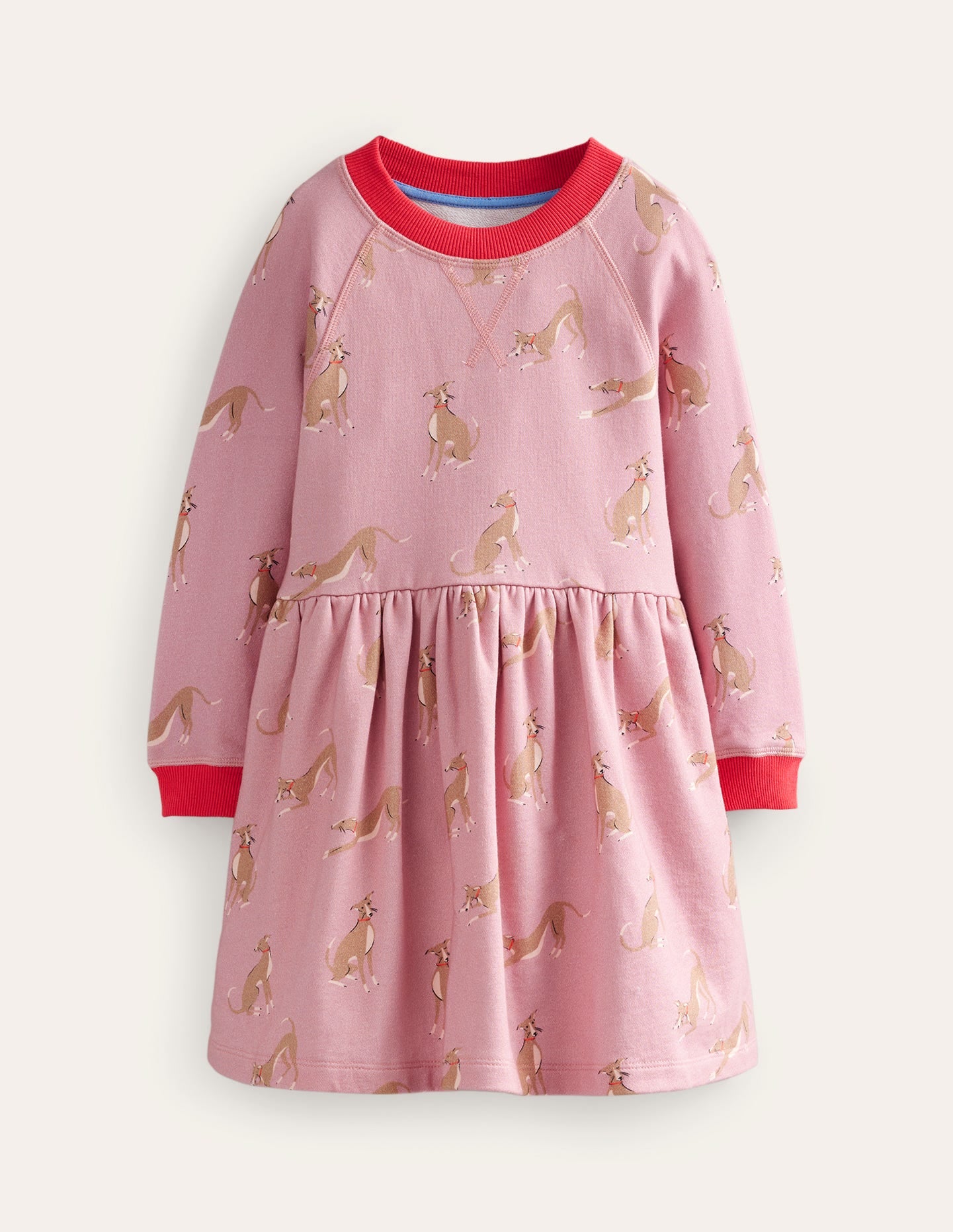 Printed Sweatshirt Dress-Vintage Pink Whippet-1