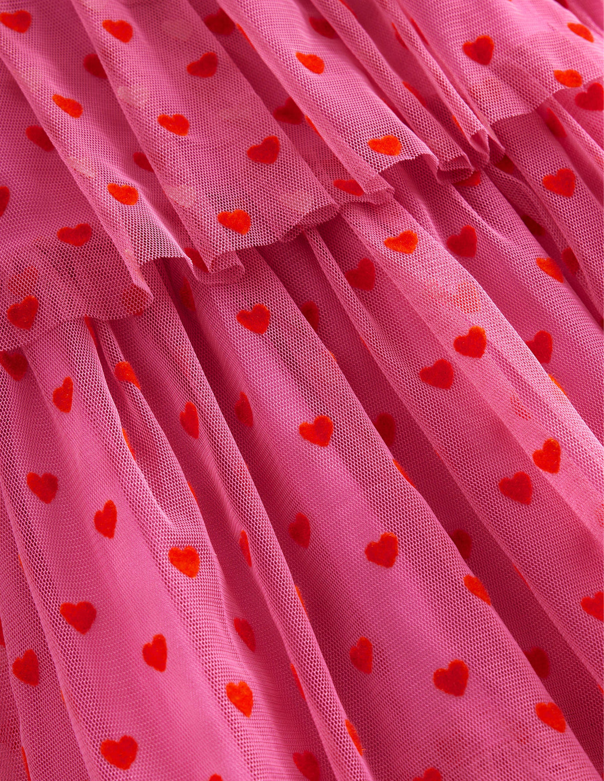 Gestuftes Tüllkleid-Erdbeerrosa Herzen - Image 3