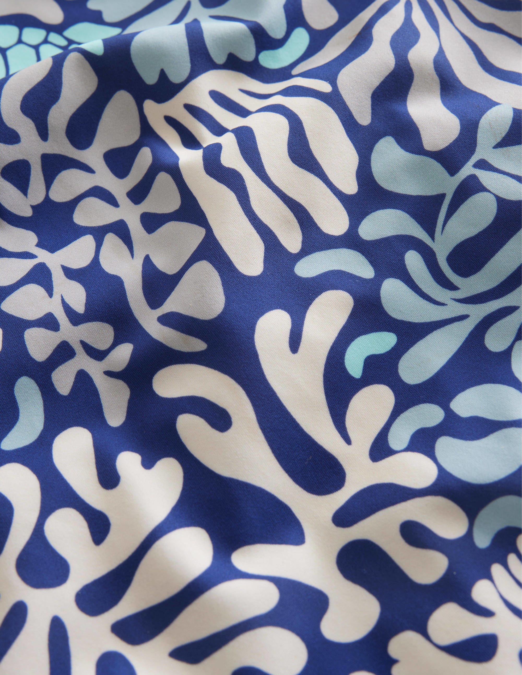 Maillot de bain imprimé croisé dans le dos-Récif de corail bleu tribord - Image 3