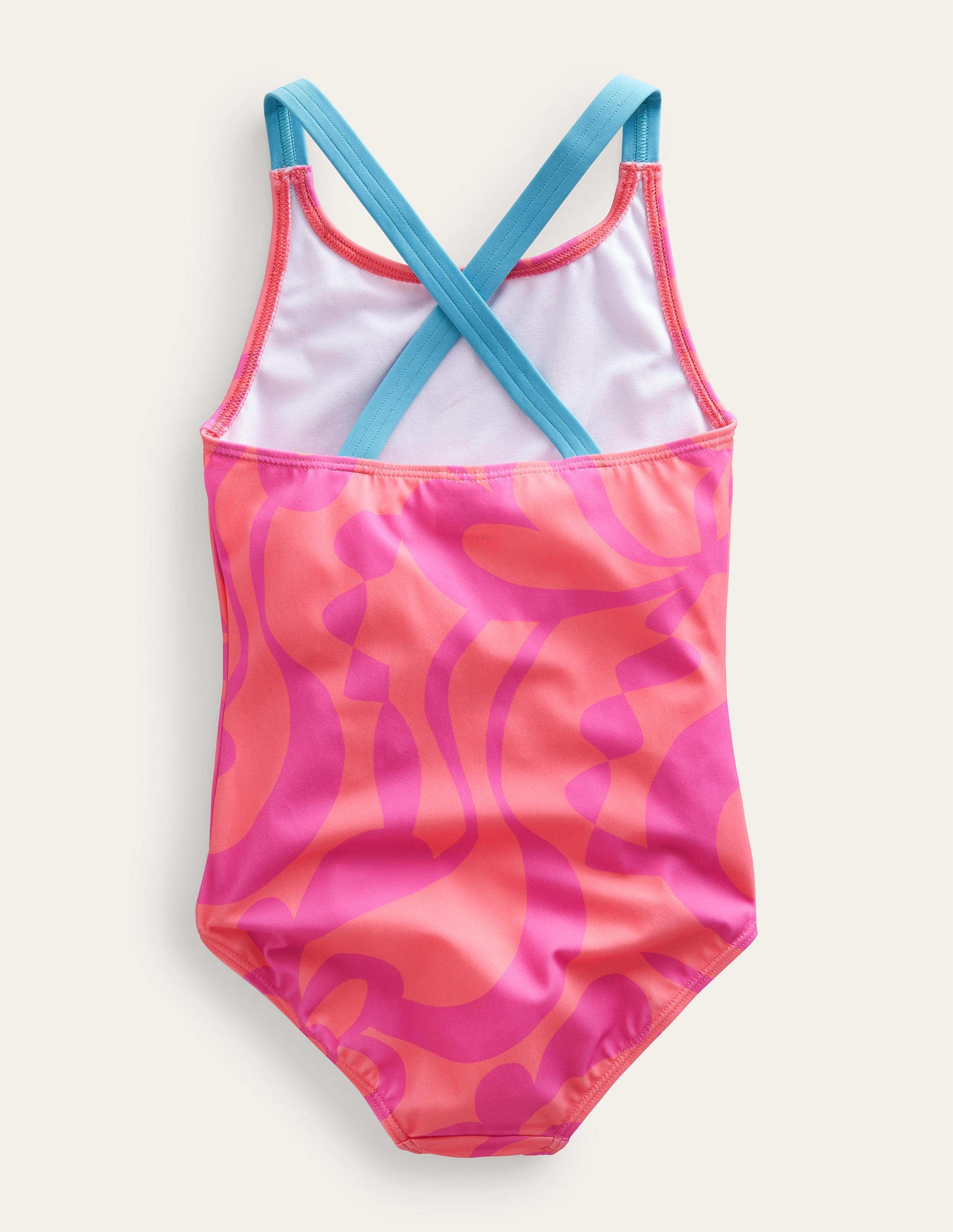 Maillot de bain imprimé croisé dans le dos-Punch à la pêche, motif Summer Stencil-2