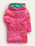 Robe de plage imprimée en éponge-Rose punch pêche
