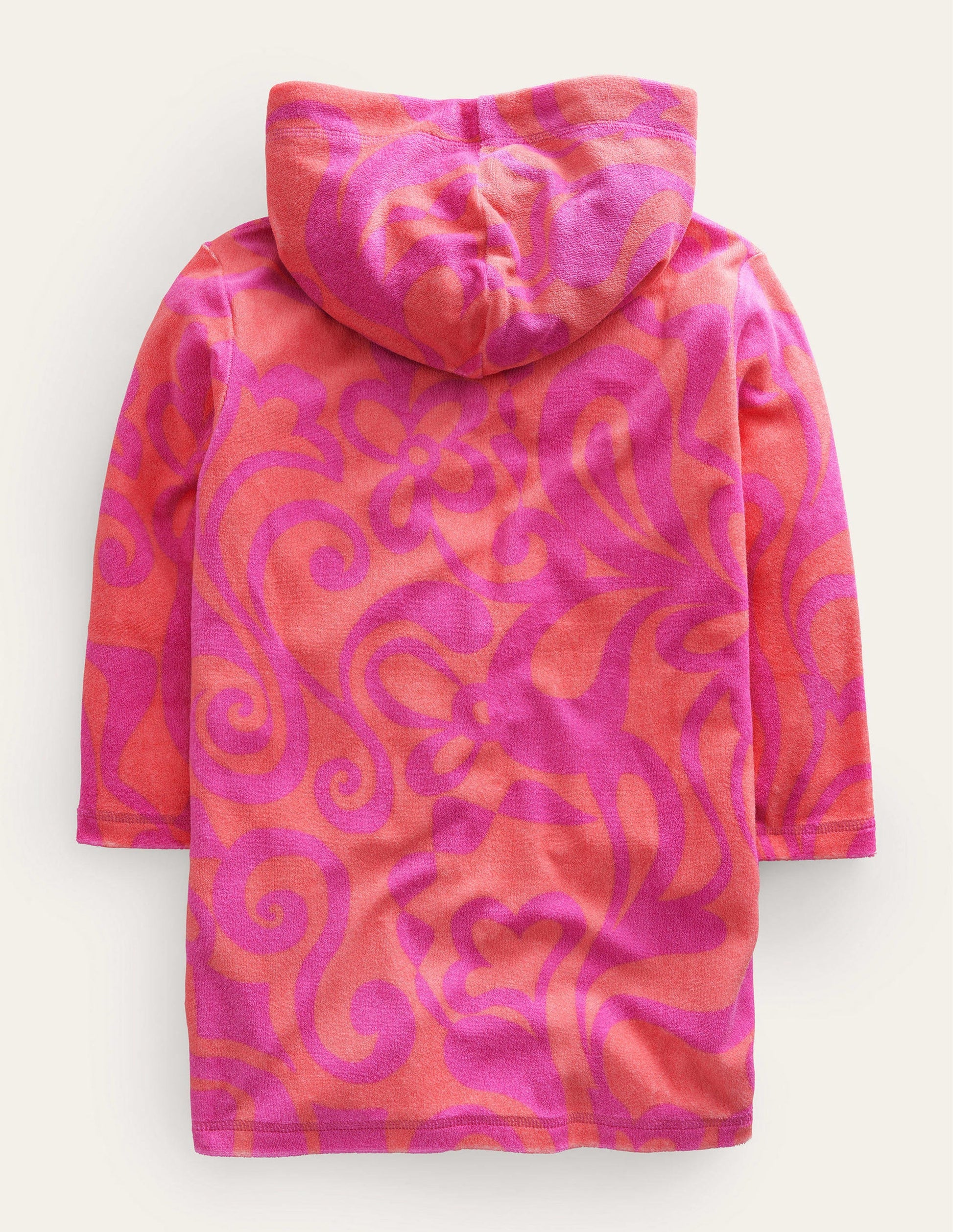 Robe de plage imprimée en éponge-Rose punch pêche-2
