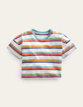 Lockeres T-Shirt-Regenbogenfarben, Gestreift