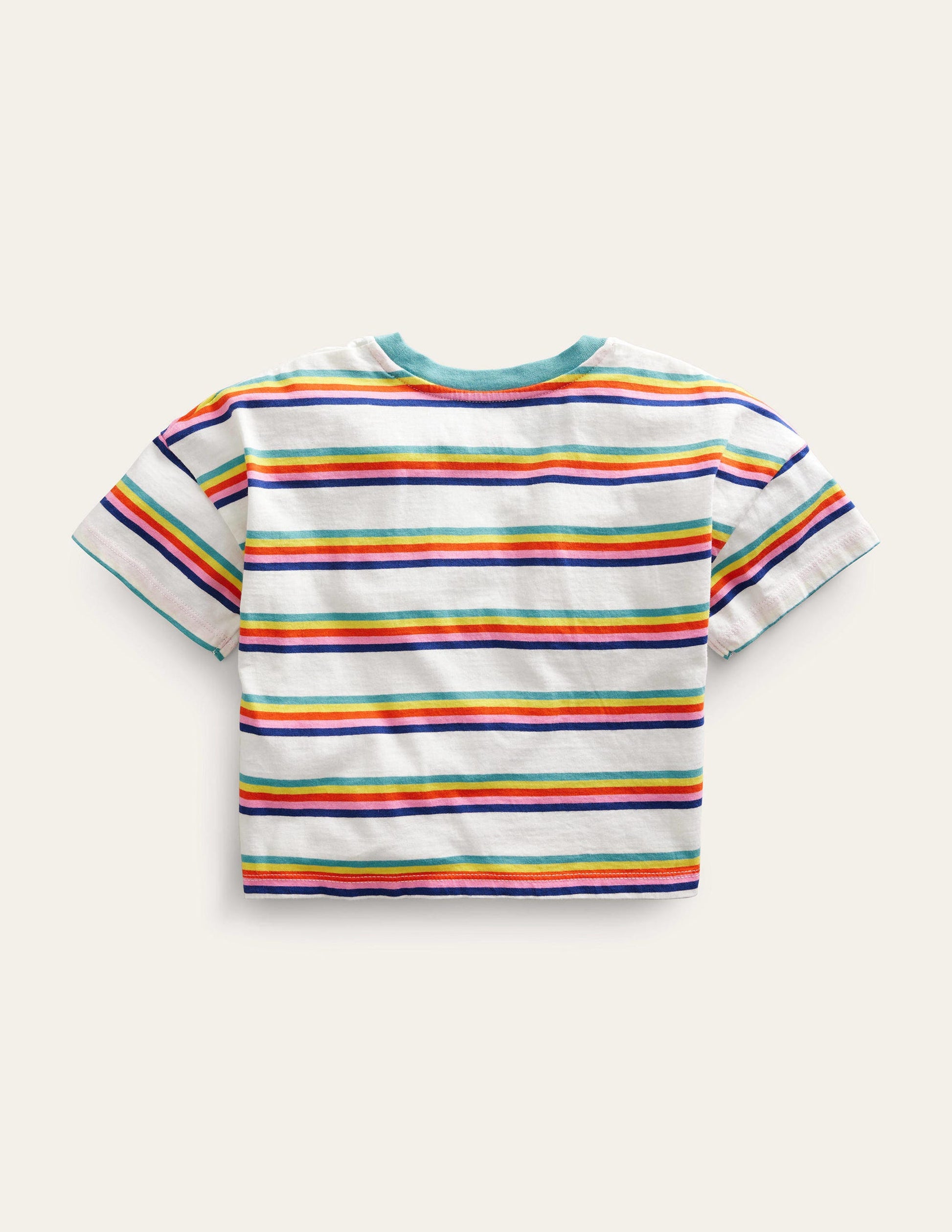 Lockeres T-Shirt-Regenbogenfarben, Gestreift-2