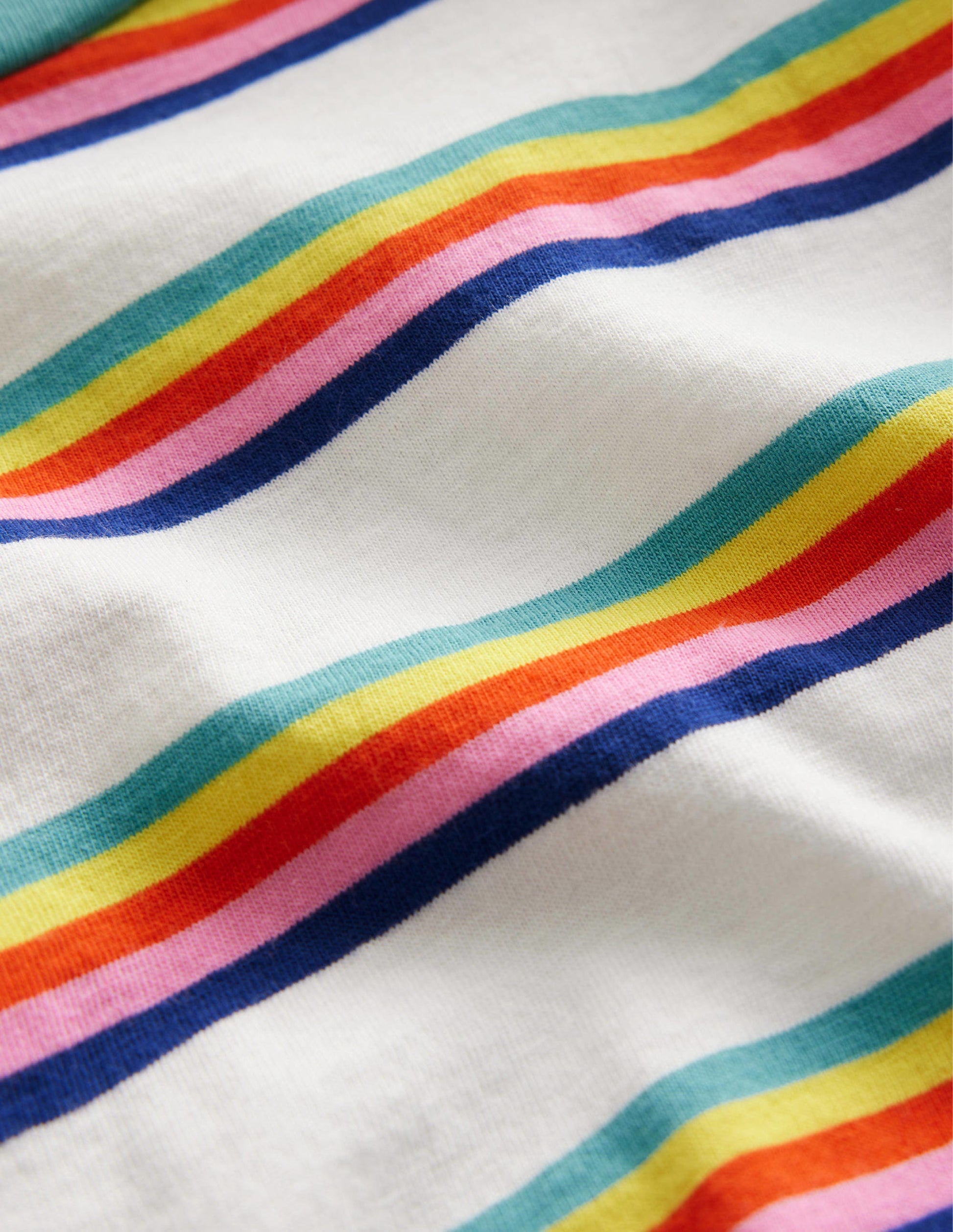 Lockeres T-Shirt-Regenbogenfarben, Gestreift-3