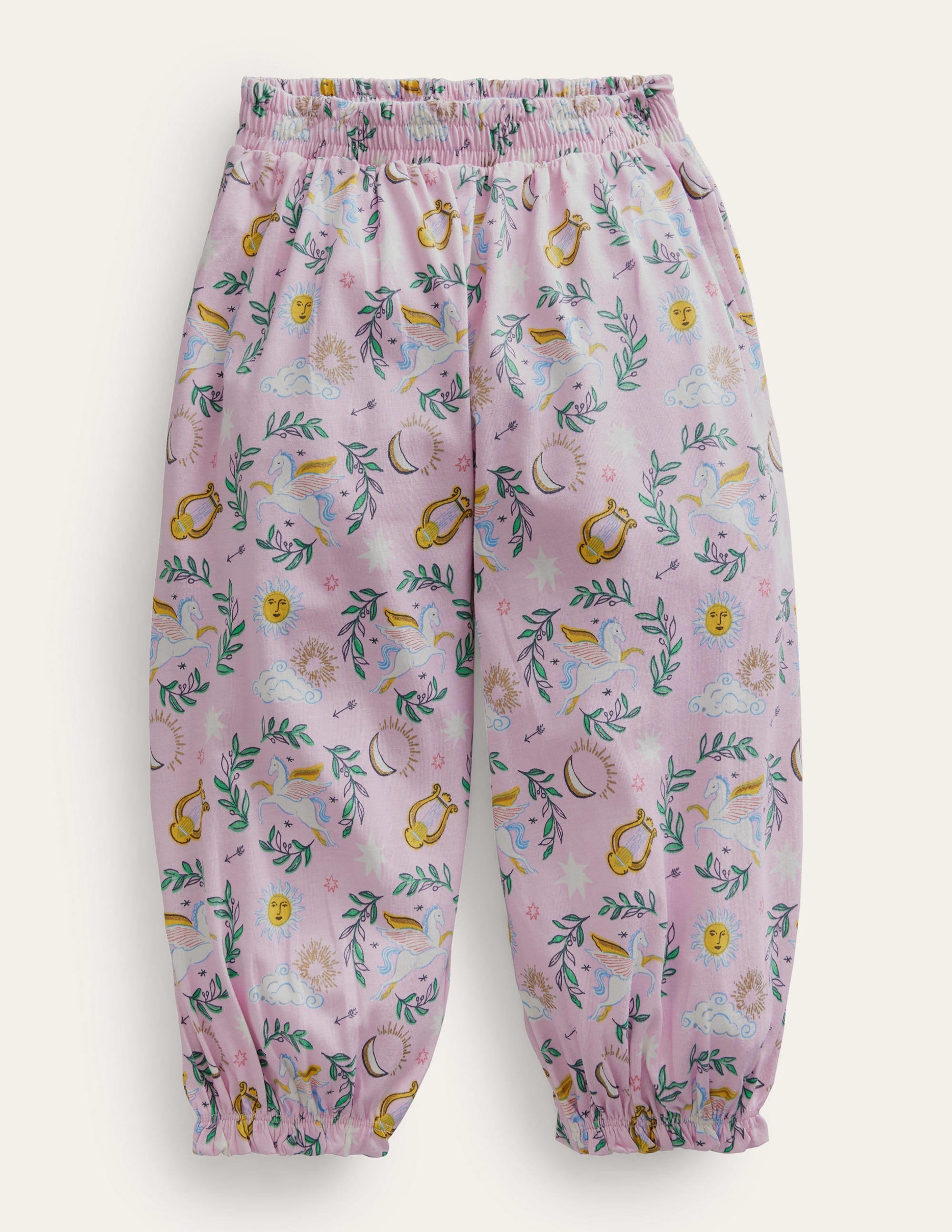 Pantalon sarouel en jersey-Toile de Jouy rose orchidée séduisante - Image 1