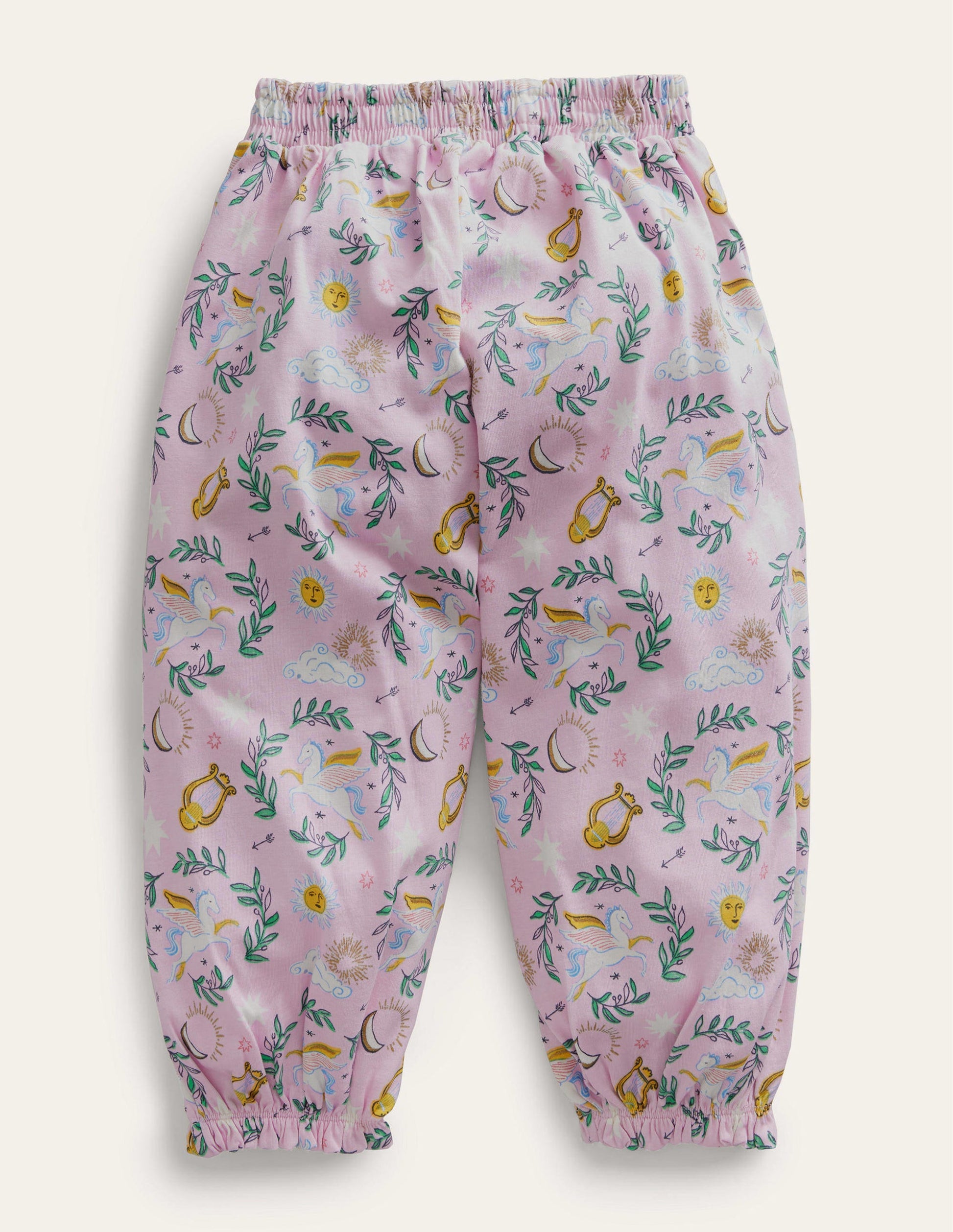 Pantalon sarouel en jersey-Toile de Jouy rose orchidée séduisante-2