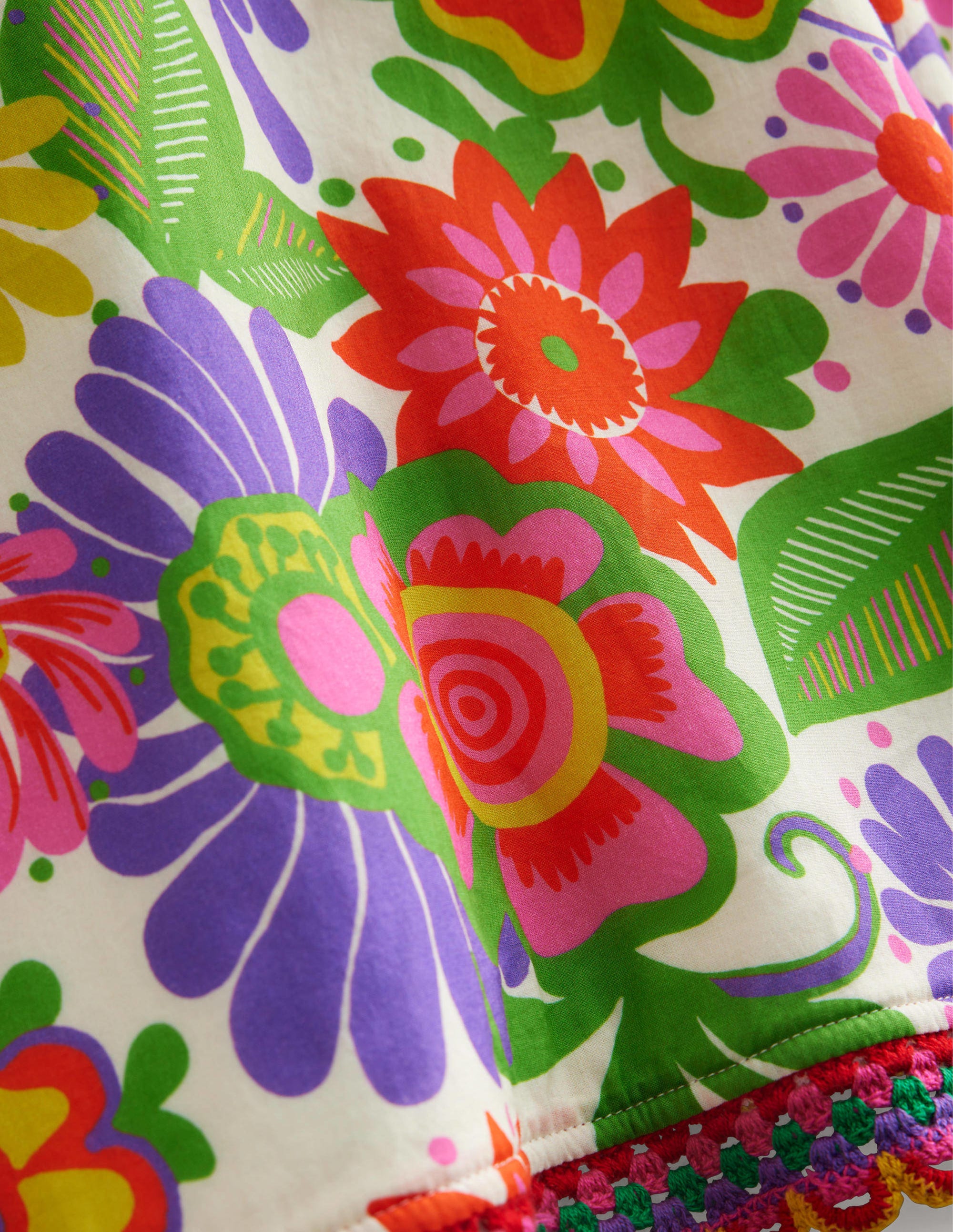 Towelling Poncho Hoodie-Multi Festival Floral - Image 3