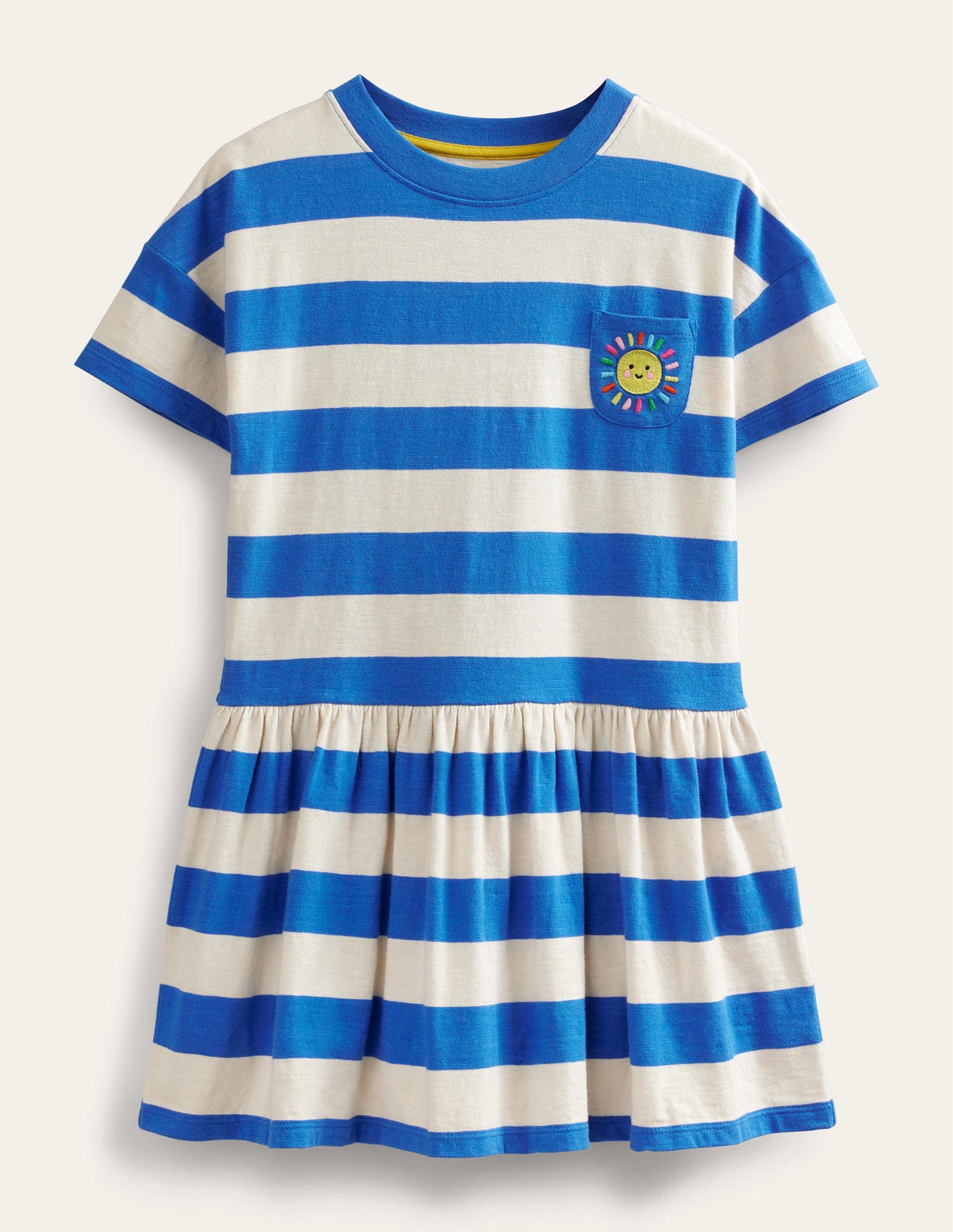 Graphic Casual Jersey Dress-Cabana Blue/Ivory-1