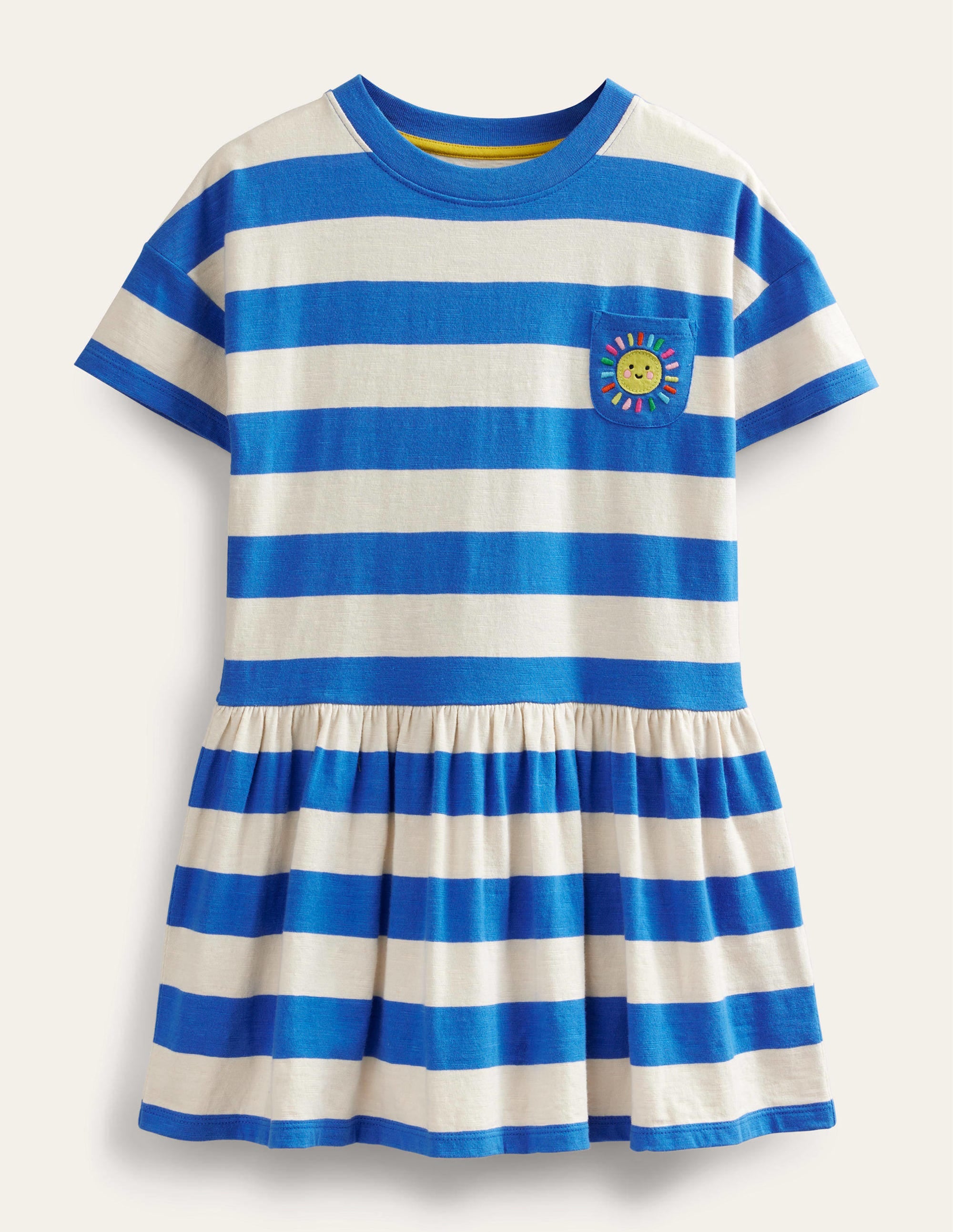 Graphic Casual Jersey Dress-Cabana Blue/Ivory - Image 1